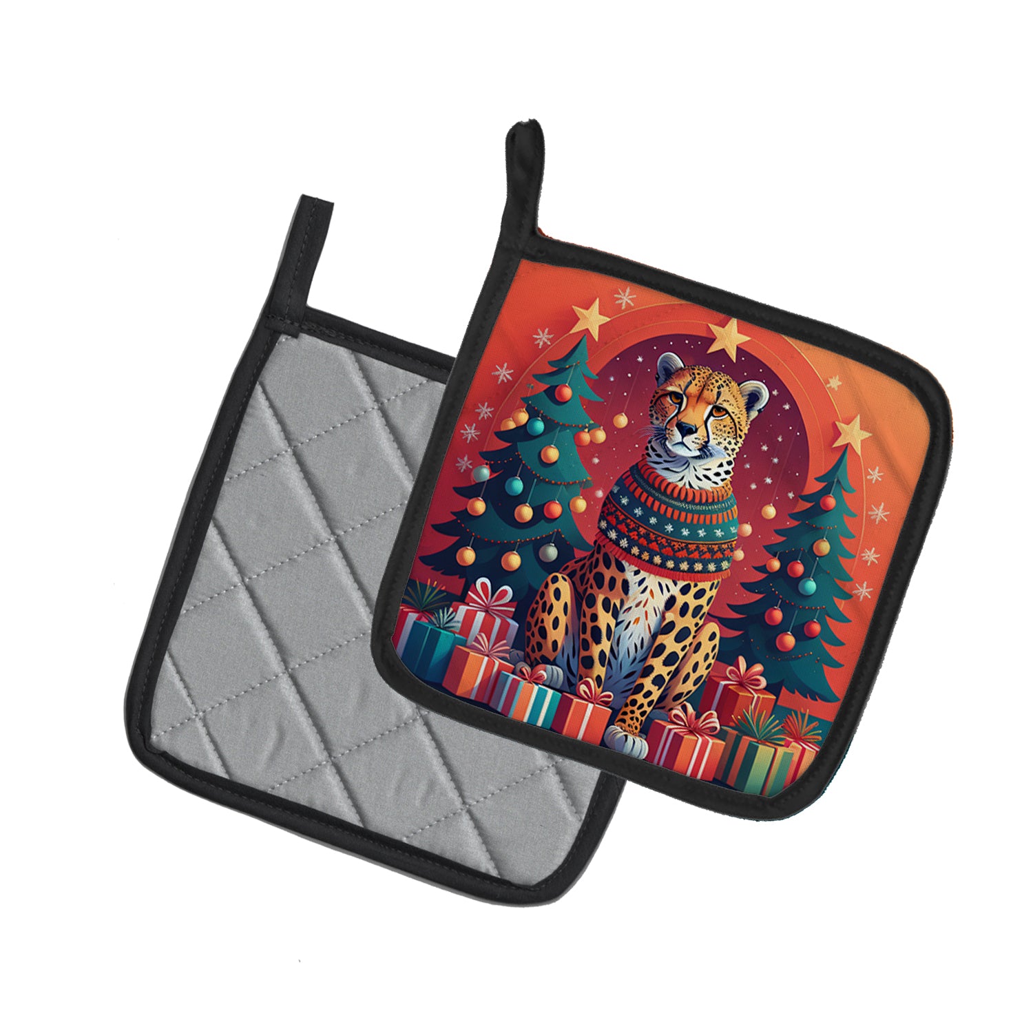 Buy this Cheetah Christmas Pair of Pot Holders