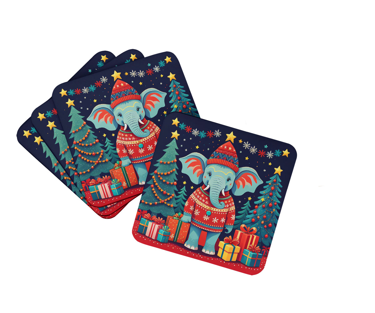 Buy this Elephant Christmas Foam Coaster Set of 4