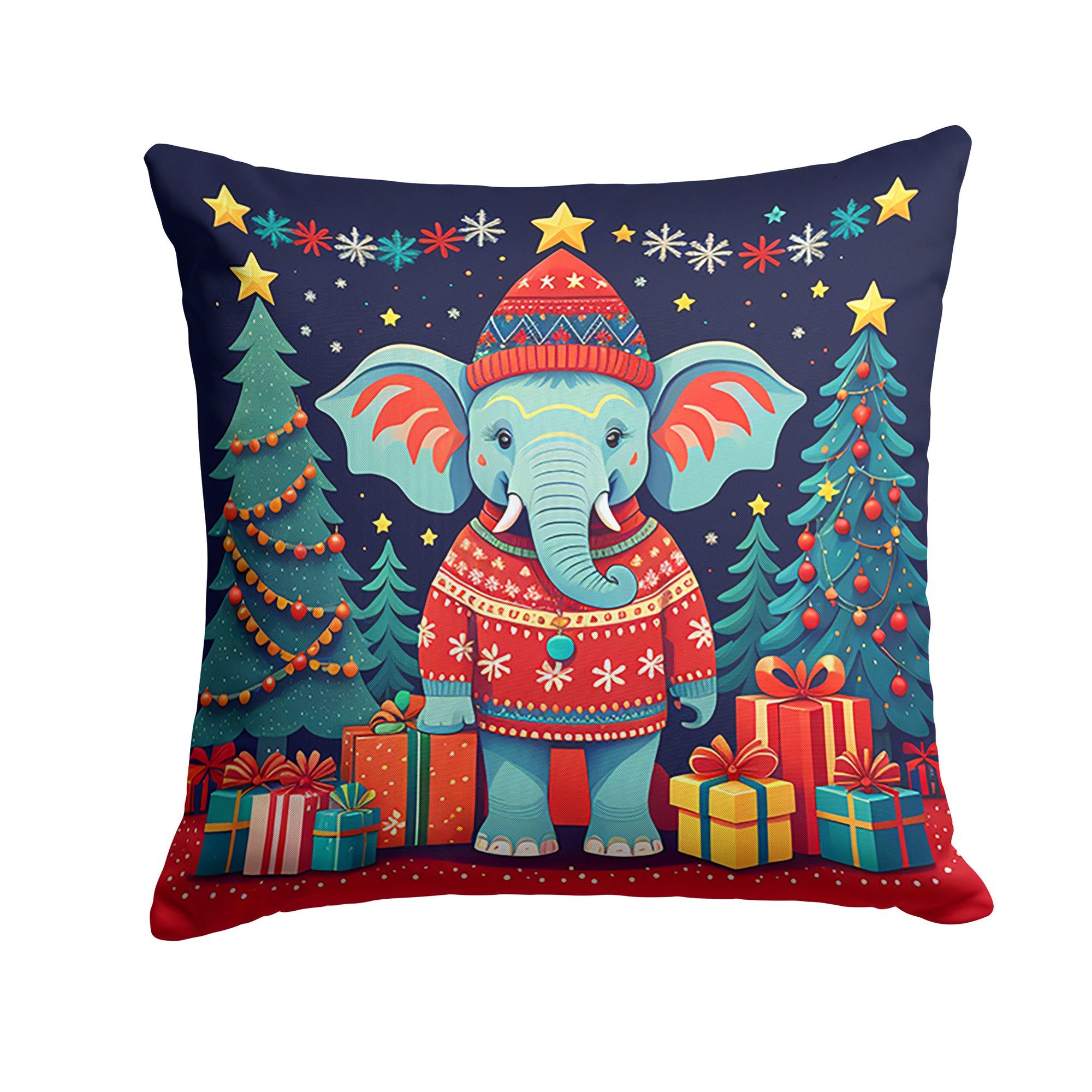 Buy this Elephant Christmas Fabric Decorative Pillow