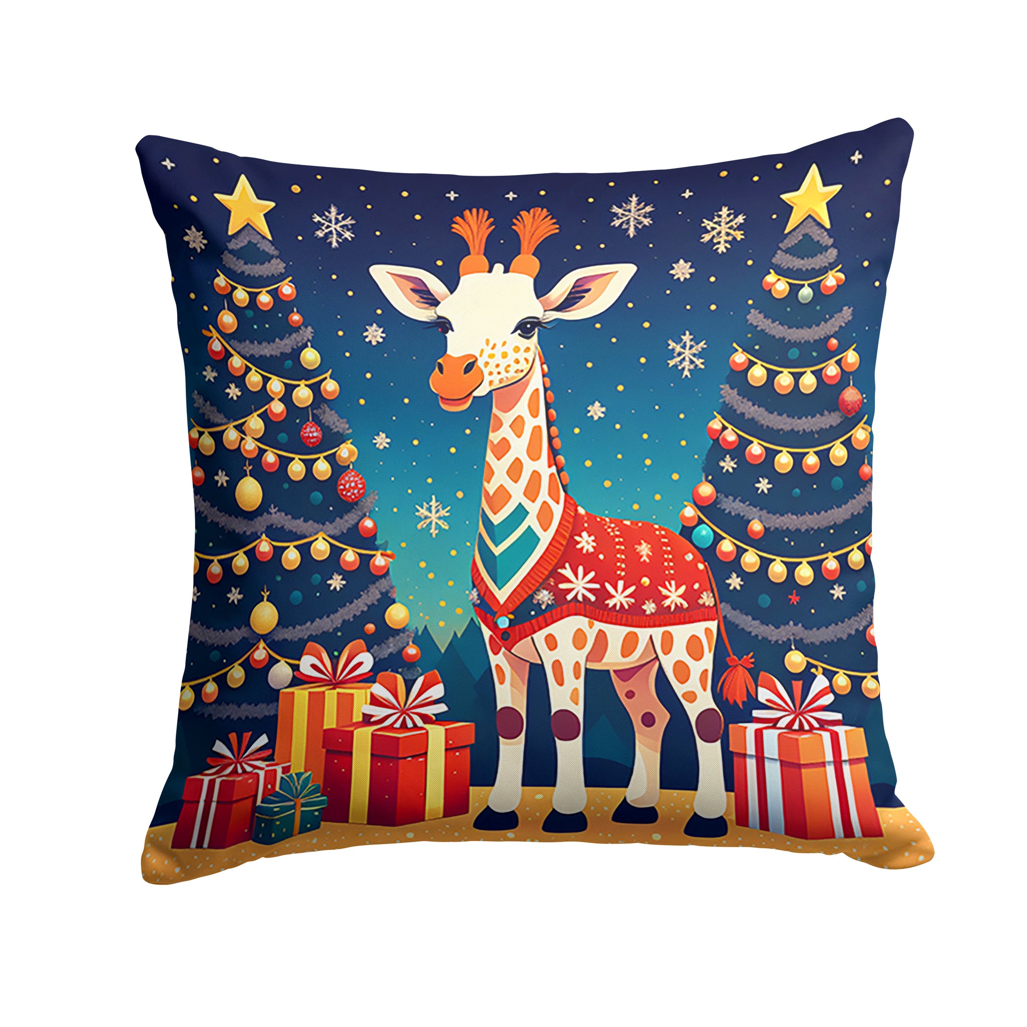 Buy this Giraffe Christmas Fabric Decorative Pillow