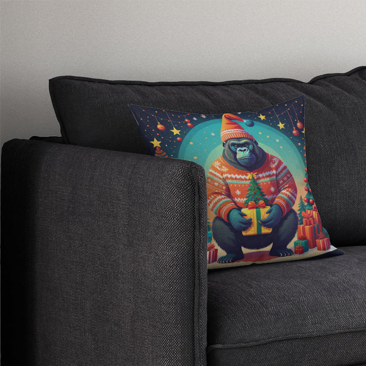 Gorilla Christmas Fabric Decorative Pillow  the-store.com.