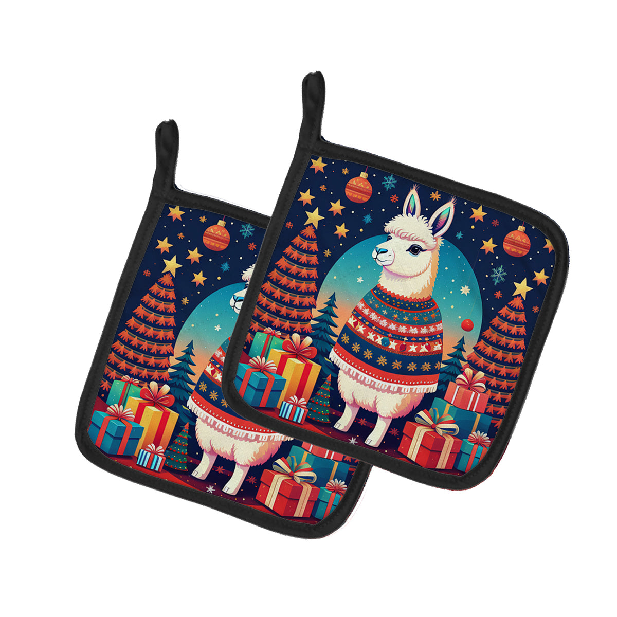 Buy this Llama Christmas Pair of Pot Holders