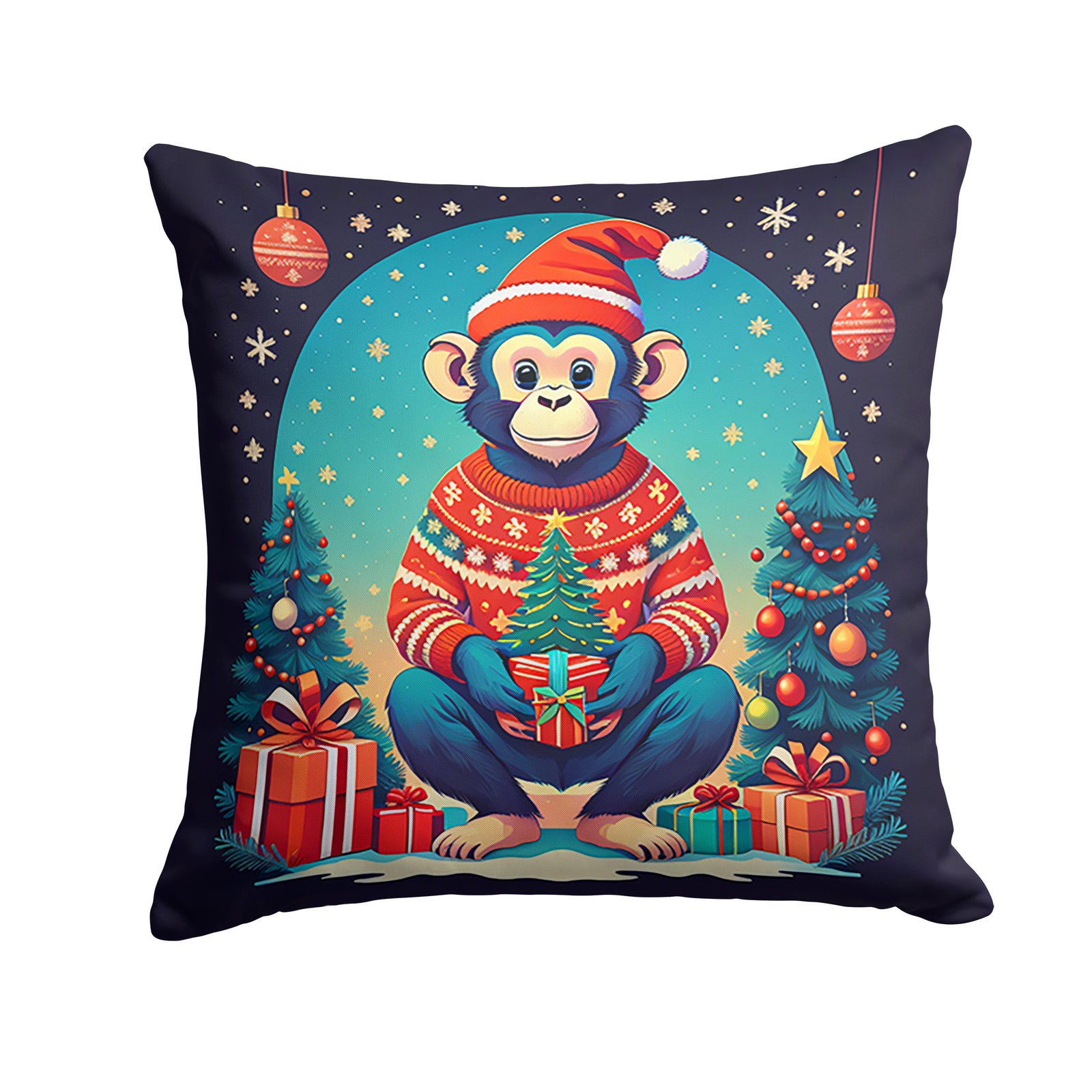 Buy this Monkey Christmas Fabric Decorative Pillow