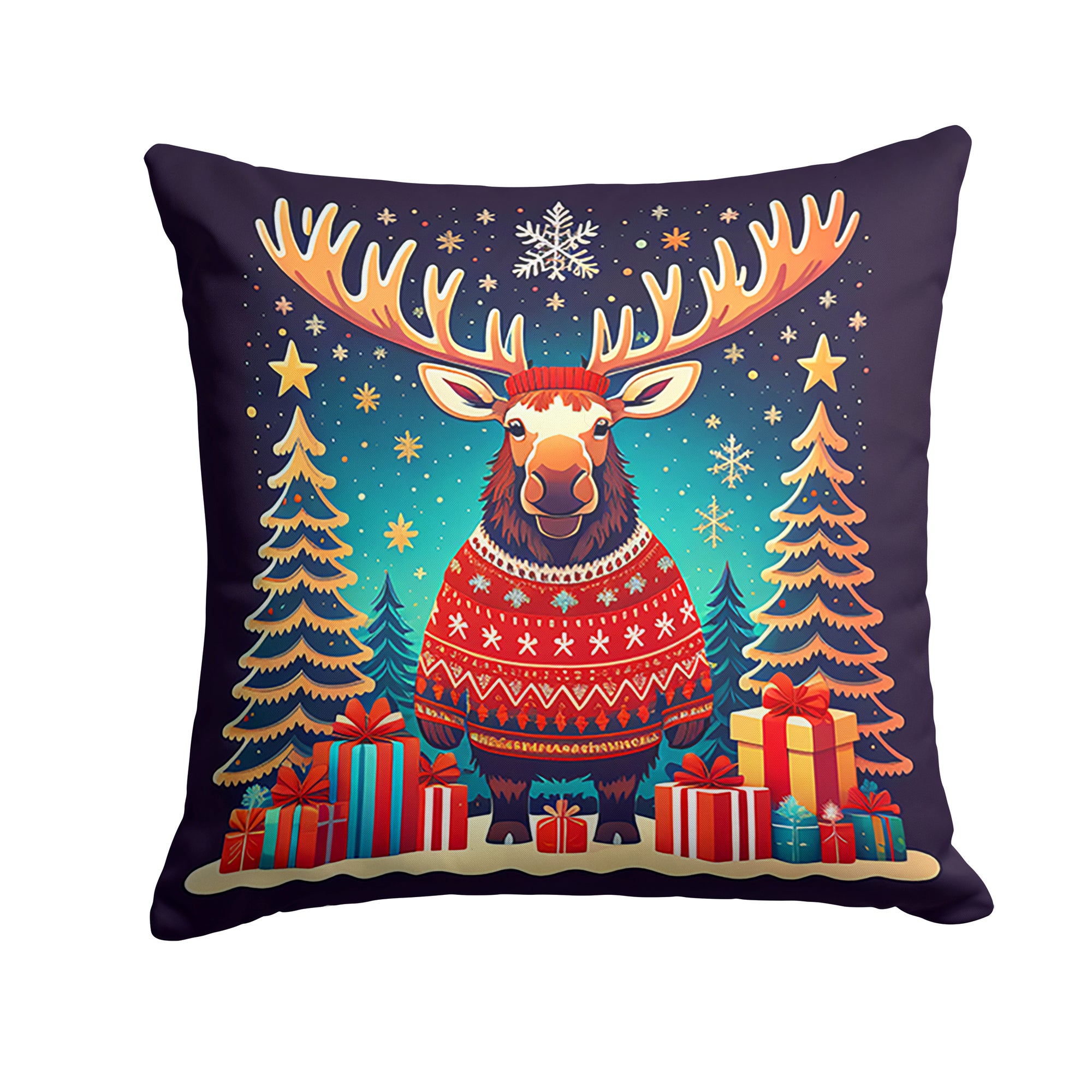 Buy this Moose Christmas Fabric Decorative Pillow