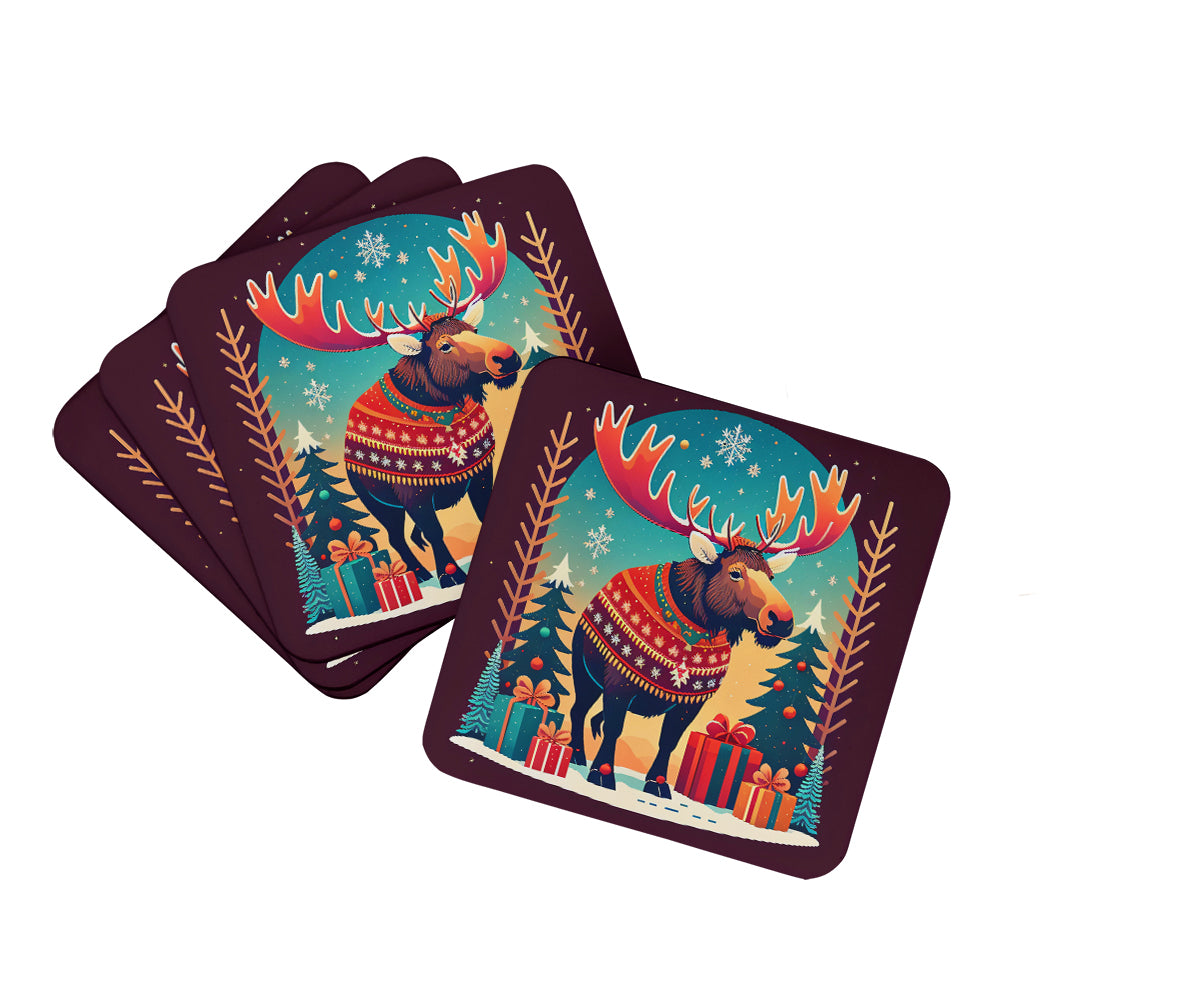 Buy this Moose Christmas Foam Coaster Set of 4