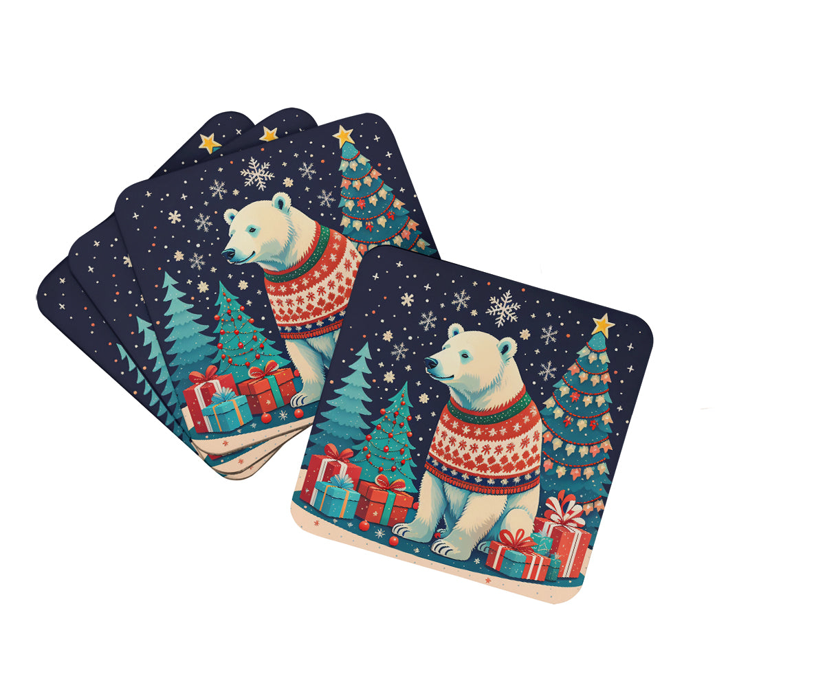 Buy this Polar Bear Christmas Foam Coaster Set of 4