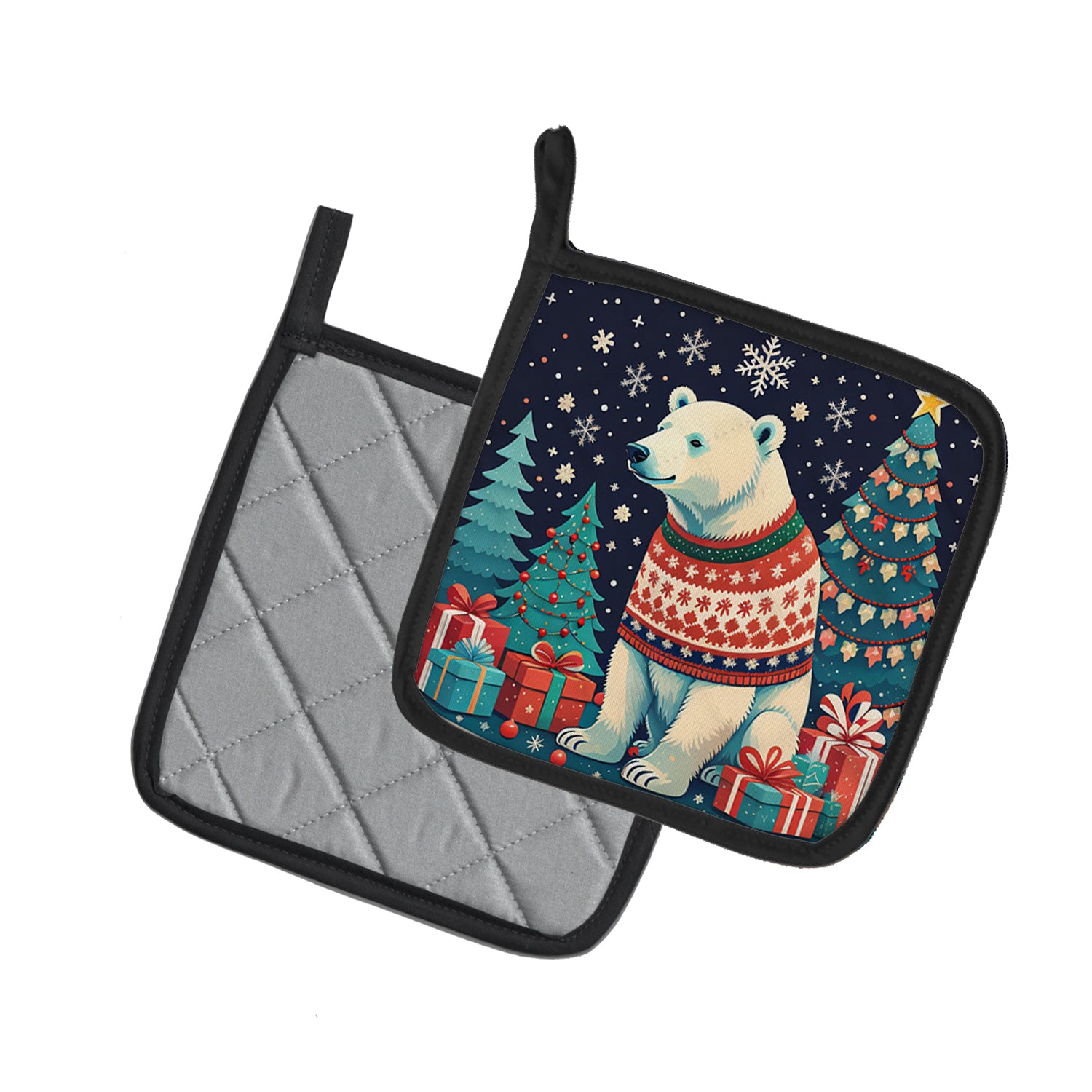 Polar Bear Christmas Pair of Pot Holders