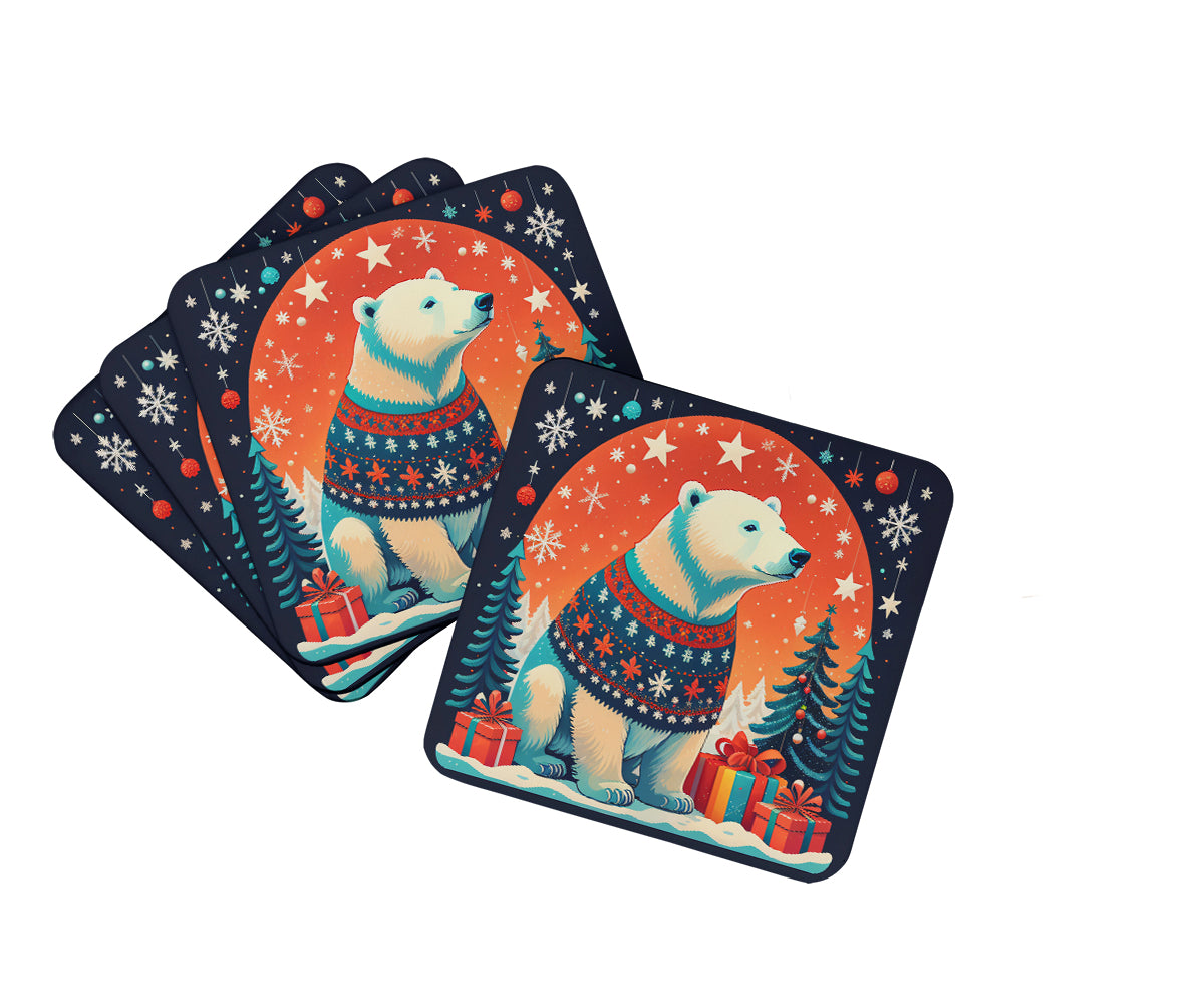 Buy this Polar Bear Christmas Foam Coaster Set of 4