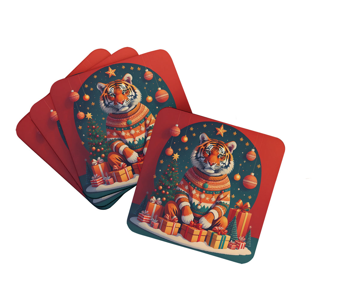 Buy this Tiger Christmas Foam Coaster Set of 4