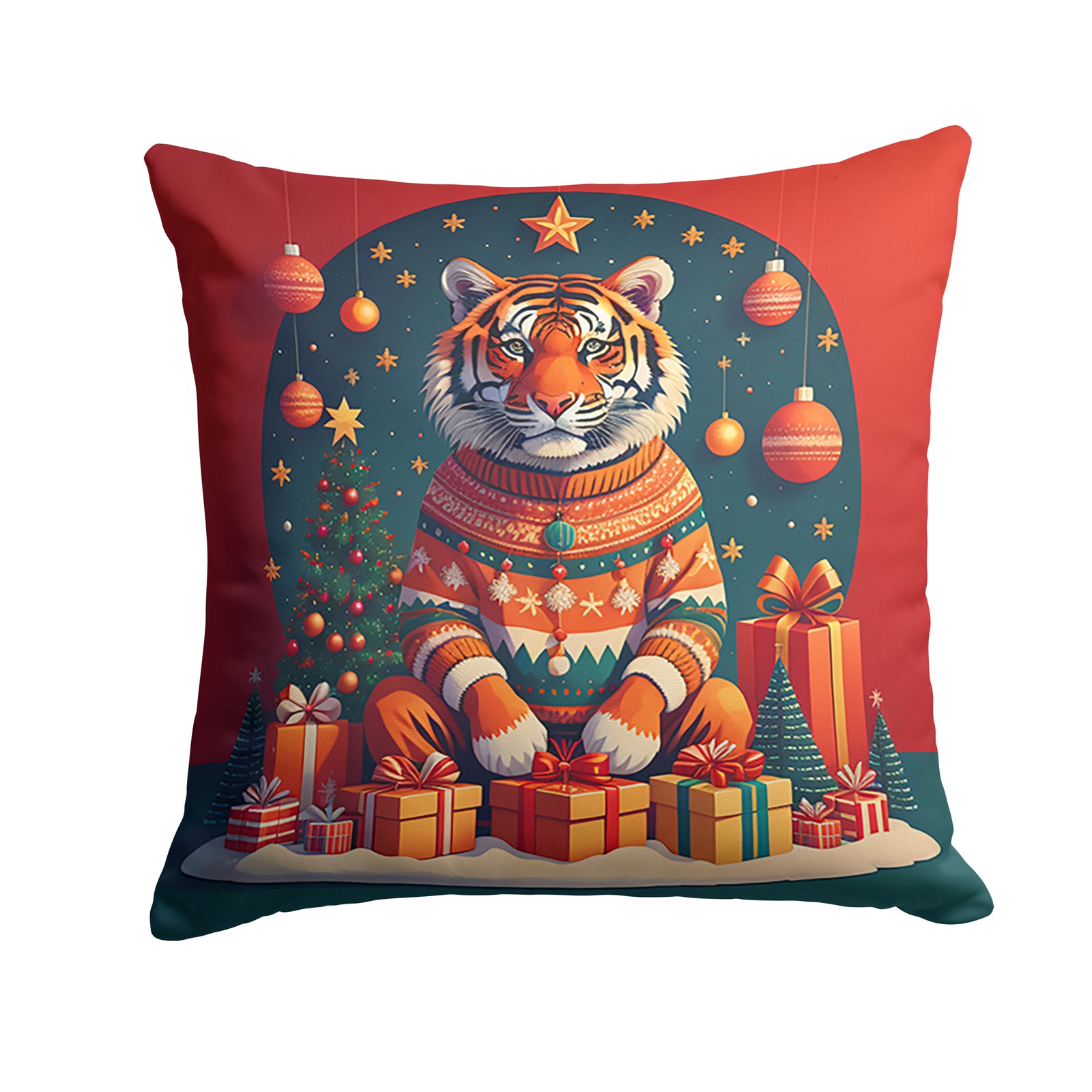 Buy this Tiger Christmas Fabric Decorative Pillow