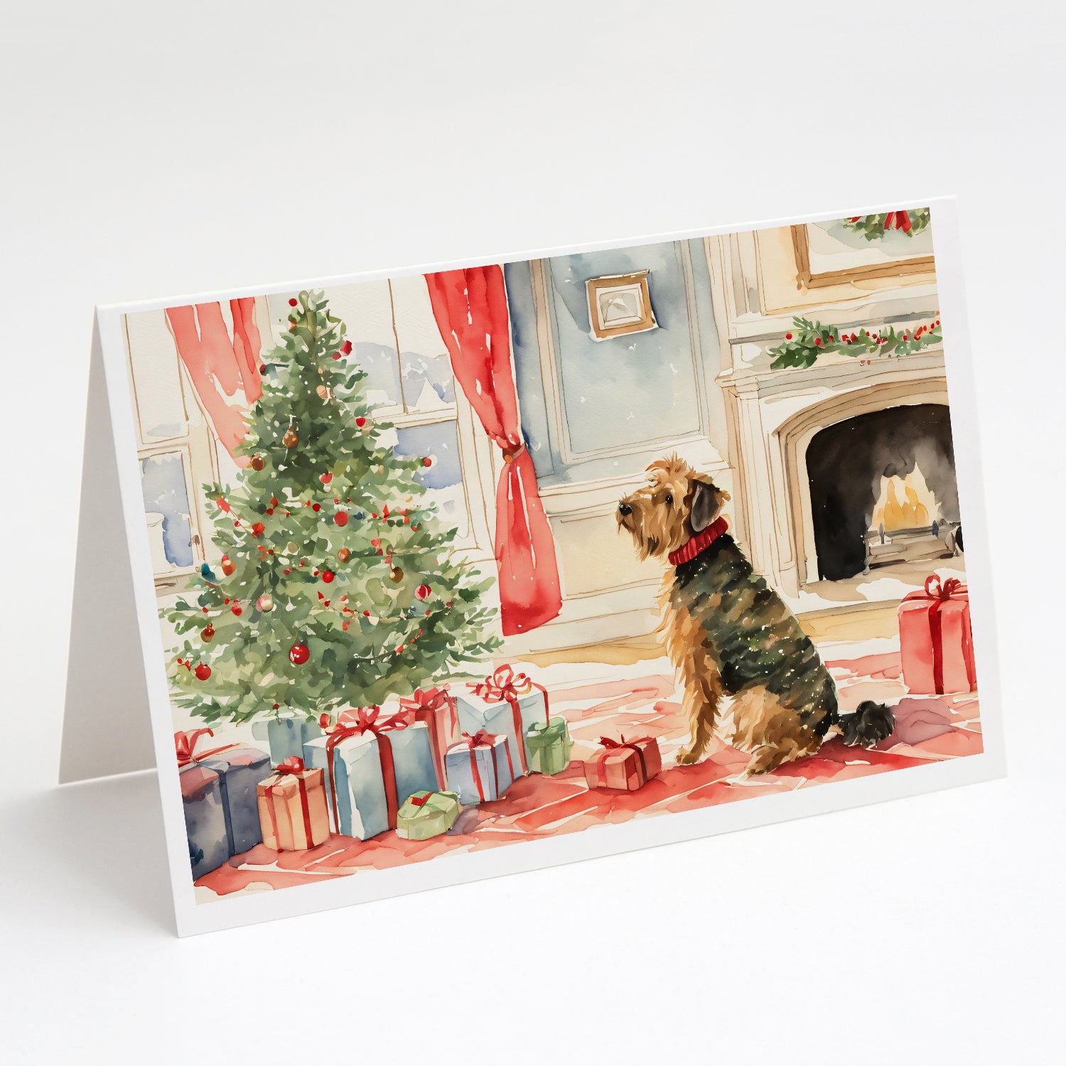 Buy this Airedale Terrier Christmas Greeting Cards and Envelopes Pack of 8