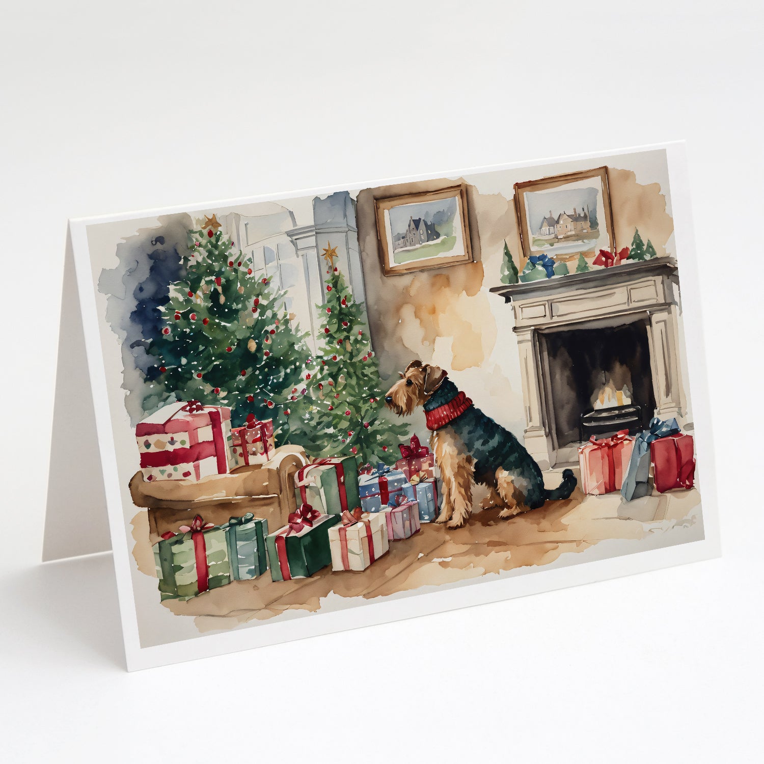 Buy this Airedale Terrier Christmas Greeting Cards and Envelopes Pack of 8