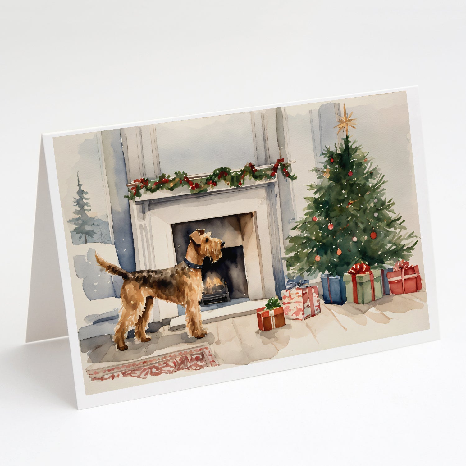 Buy this Airedale Terrier Christmas Greeting Cards and Envelopes Pack of 8