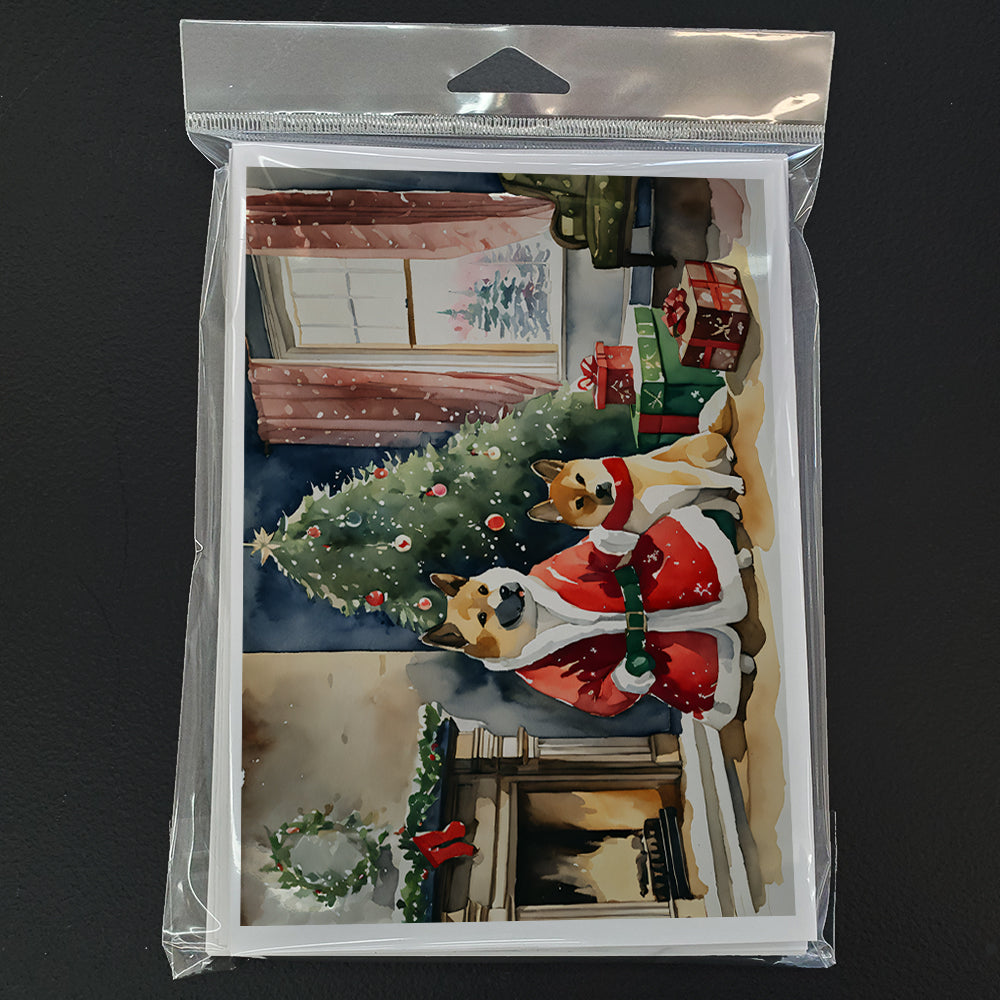 Akita Christmas Greeting Cards and Envelopes Pack of 8  the-store.com.