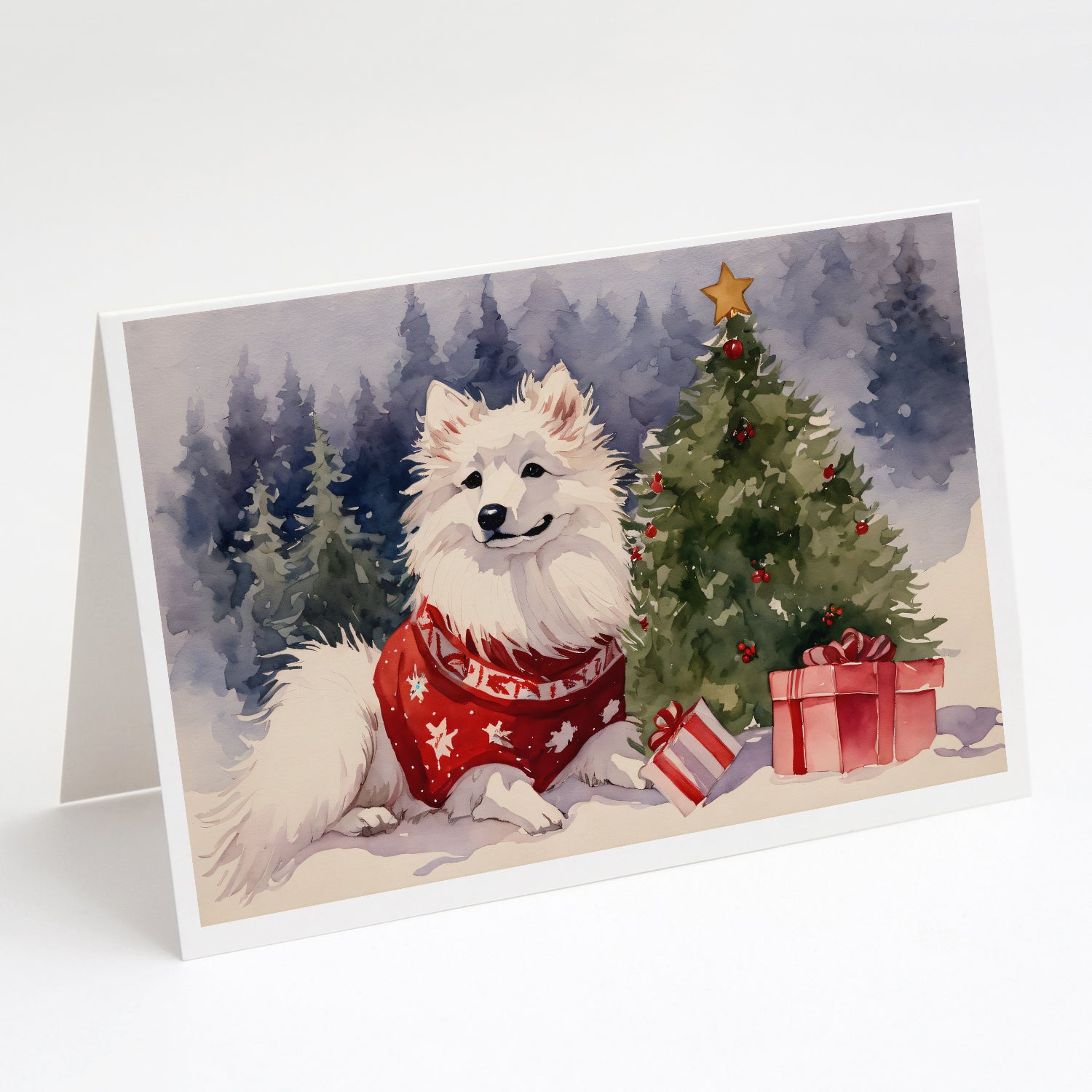 Buy this American Eskimo Christmas Greeting Cards and Envelopes Pack of 8