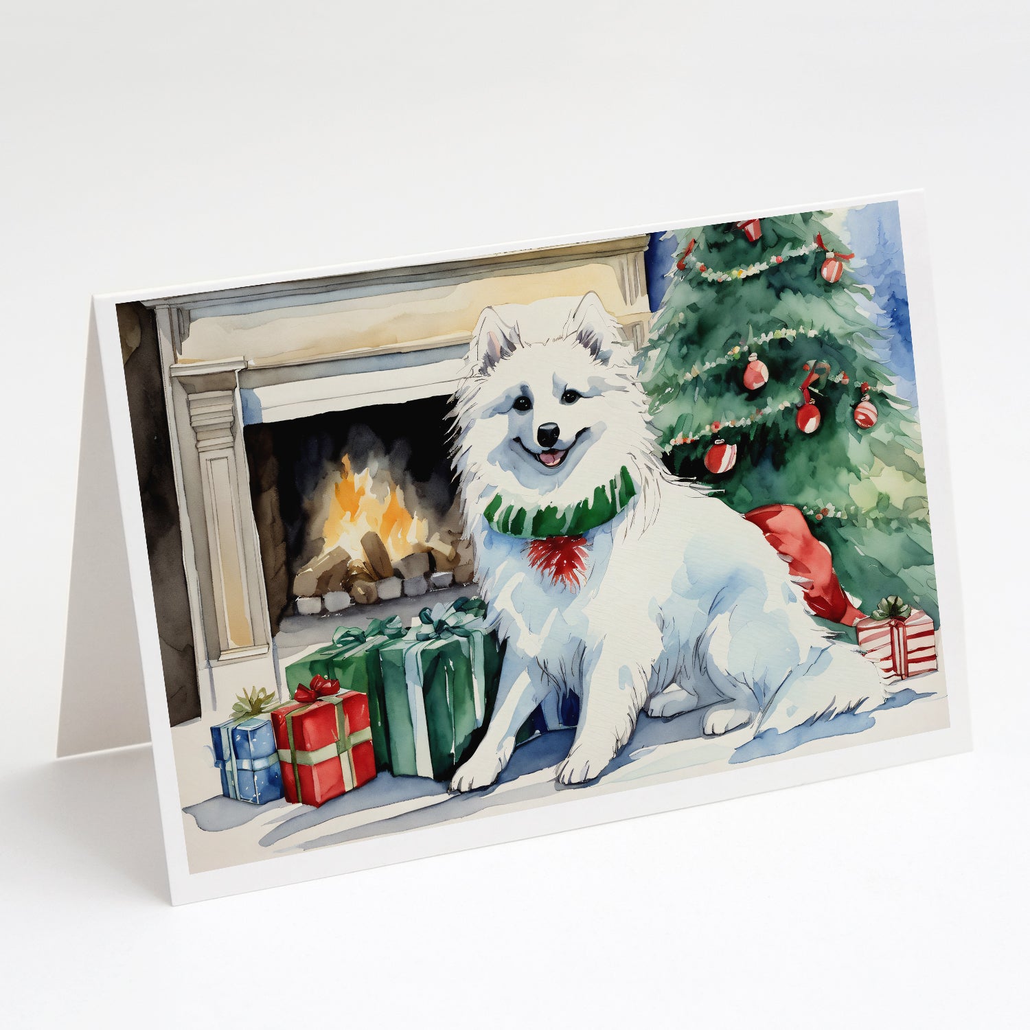 Buy this American Eskimo Christmas Greeting Cards and Envelopes Pack of 8