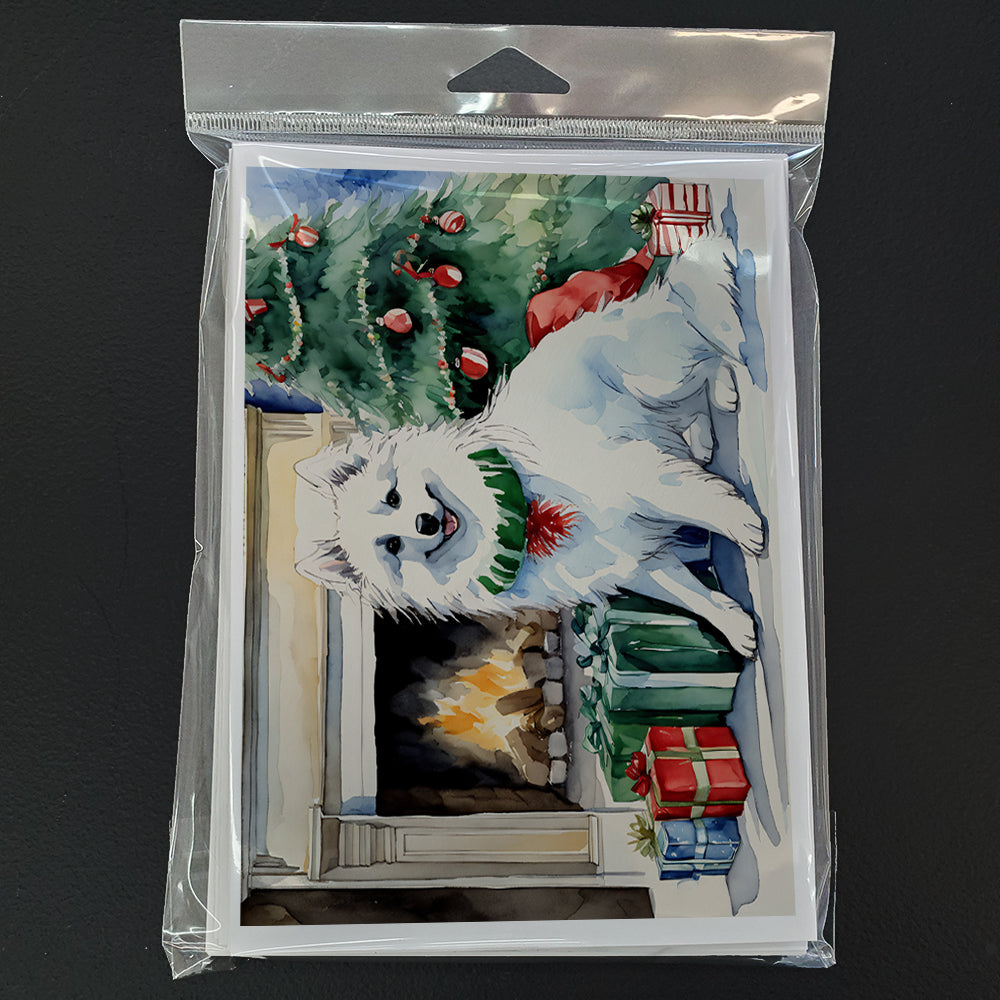 American Eskimo Christmas Greeting Cards and Envelopes Pack of 8  the-store.com.