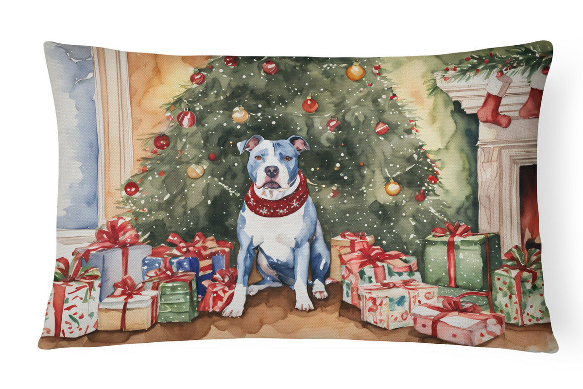 Buy this Pit Bull Terrier Christmas Fabric Decorative Pillow