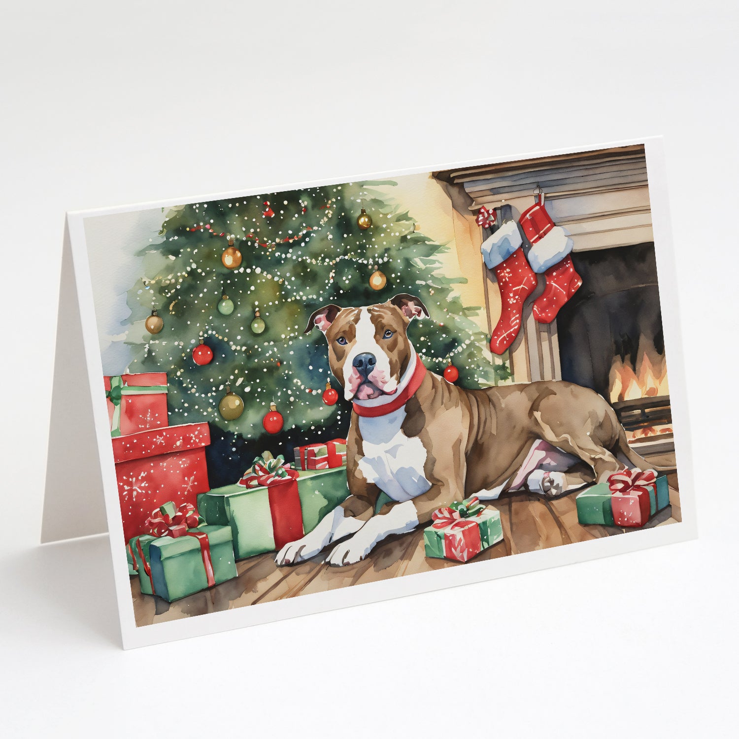 Buy this Pit Bull Terrier Christmas Greeting Cards and Envelopes Pack of 8