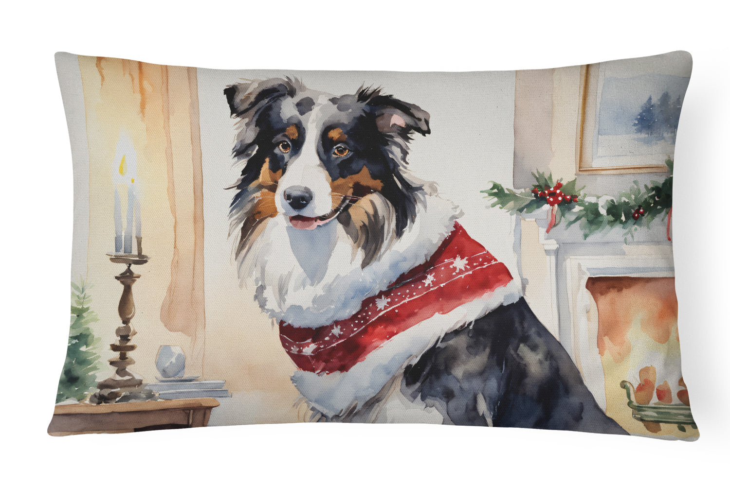 Buy this Australian Shepherd Christmas Fabric Decorative Pillow