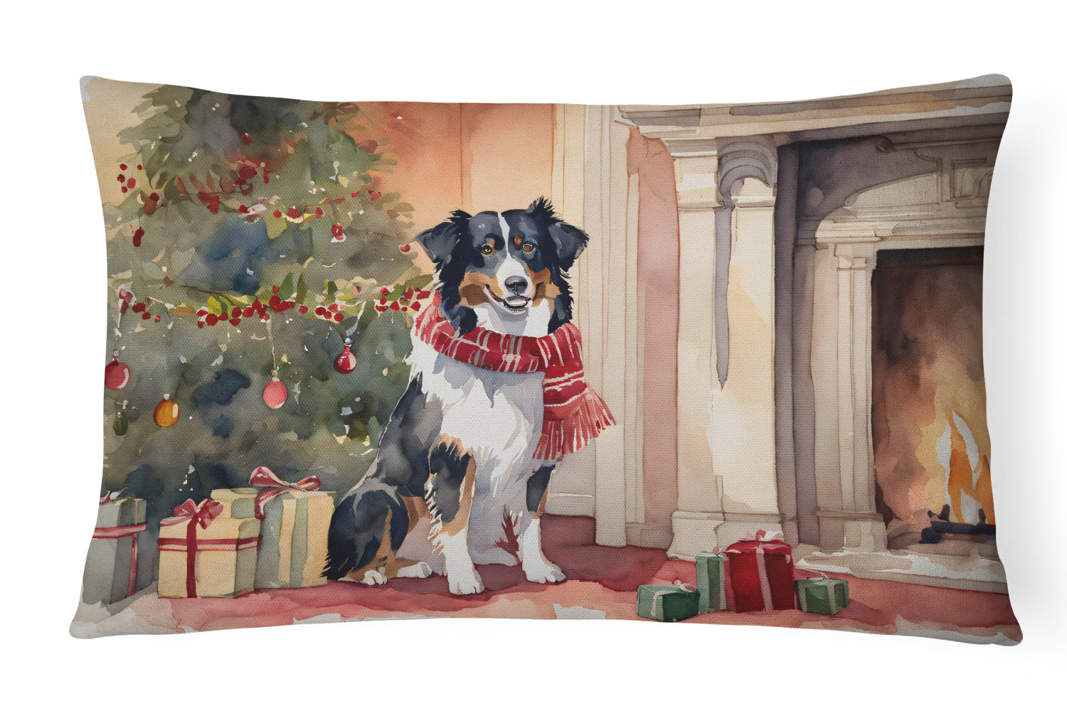 Buy this Australian Shepherd Christmas Fabric Decorative Pillow