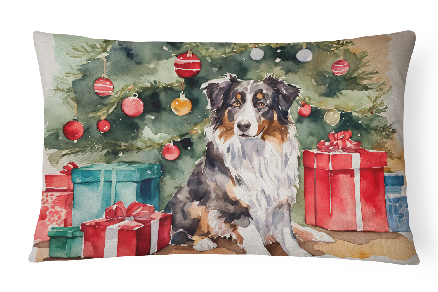 Buy this Australian Shepherd Christmas Fabric Decorative Pillow