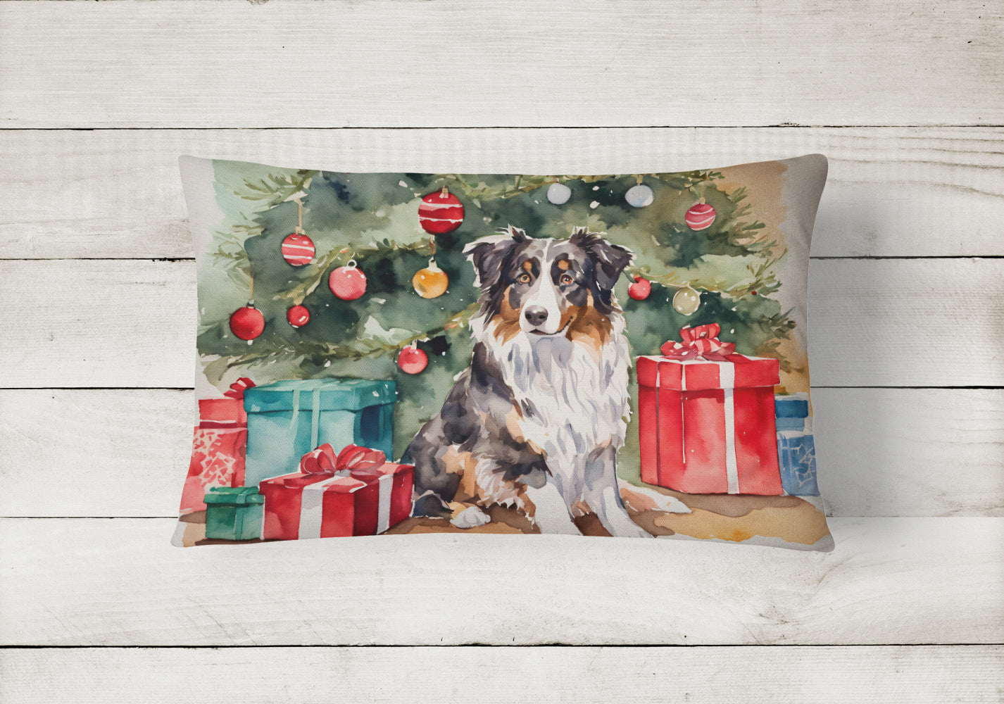 Buy this Australian Shepherd Christmas Fabric Decorative Pillow