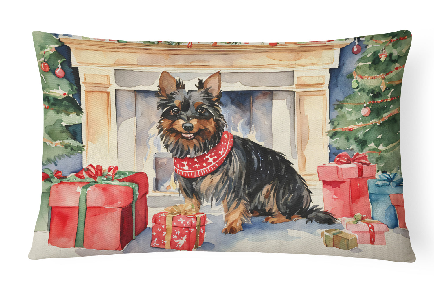 Buy this Australian Terrier Christmas Fabric Decorative Pillow