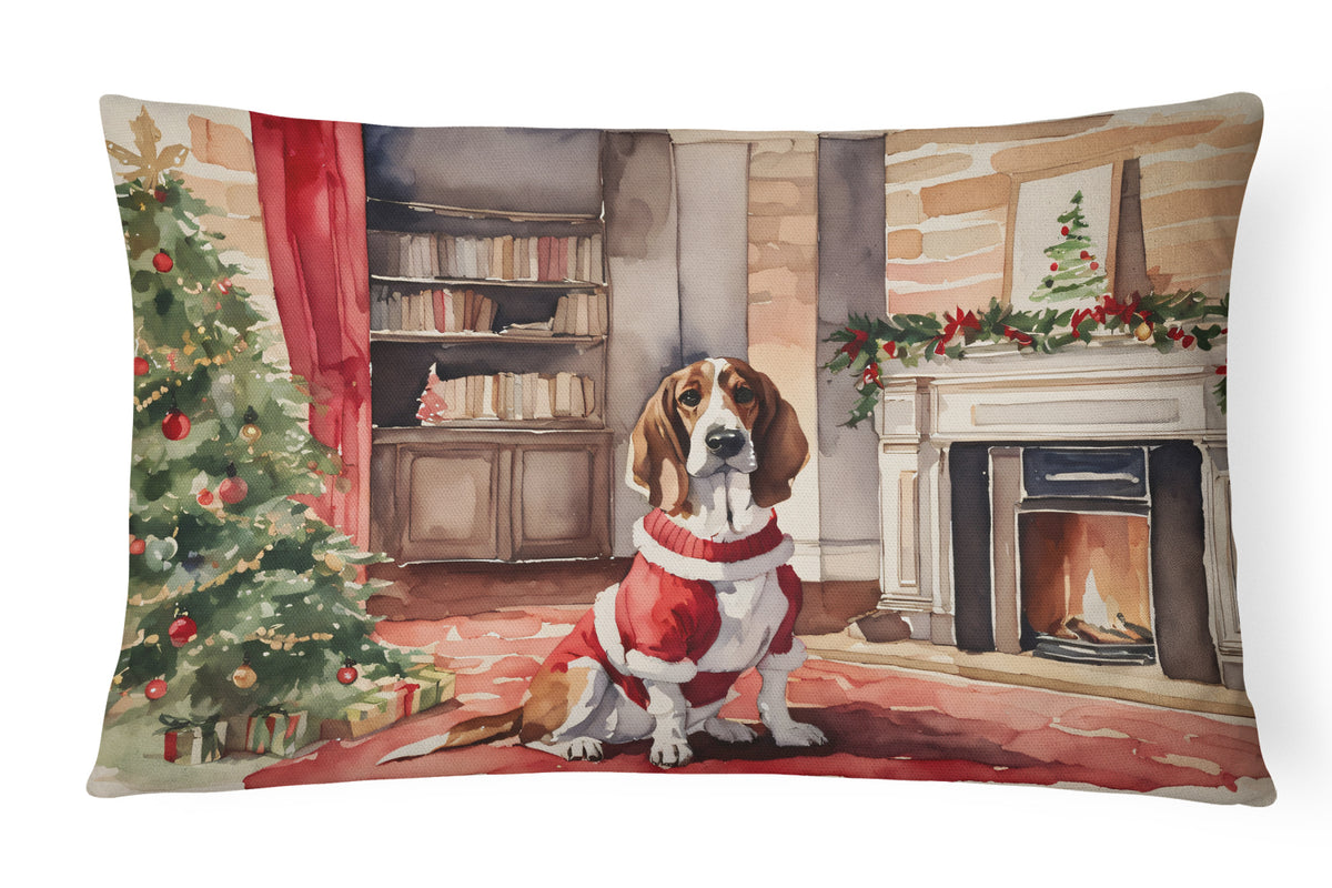 Buy this Basset Hound Christmas Fabric Decorative Pillow