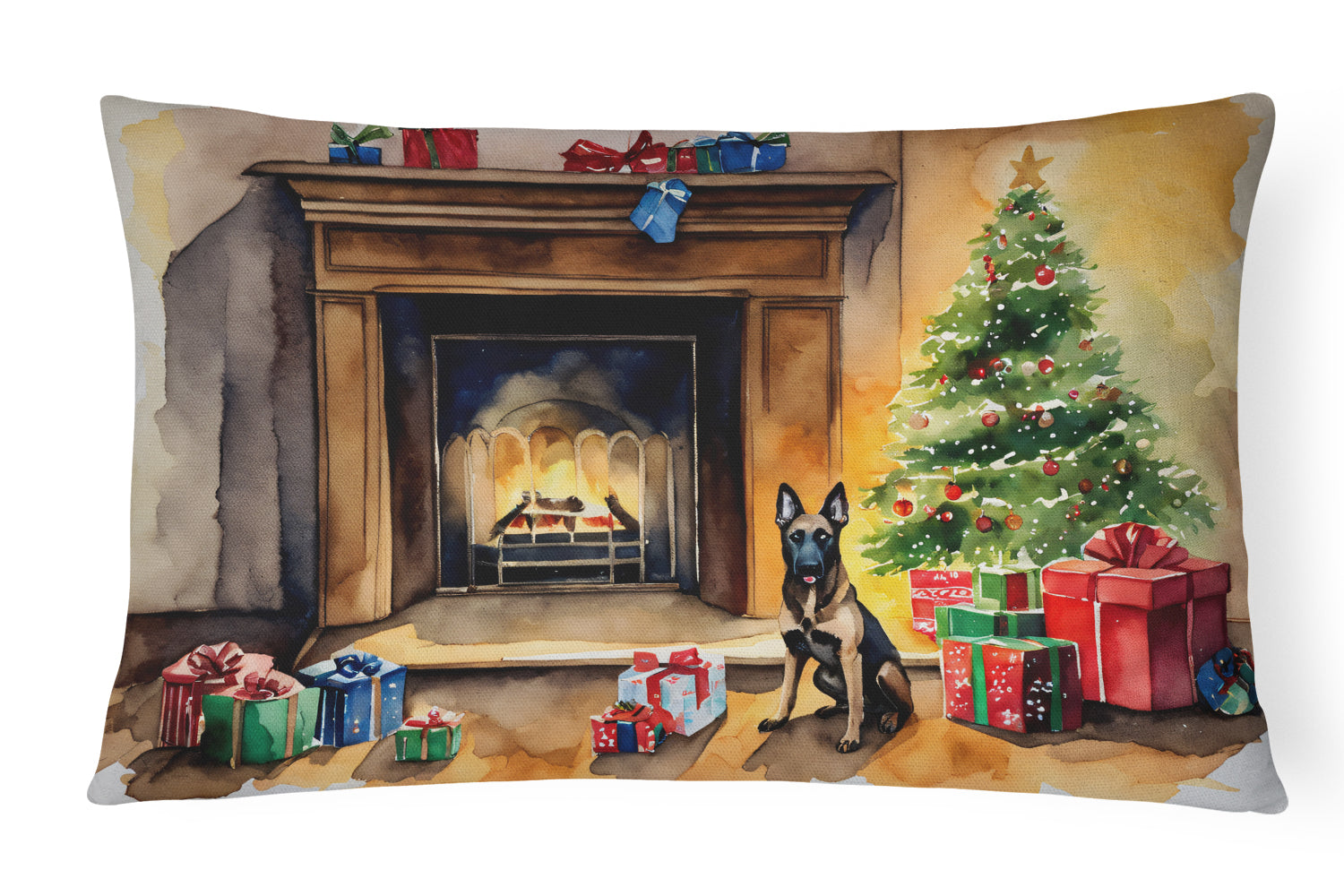 Buy this Belgian Malinois Christmas Fabric Decorative Pillow