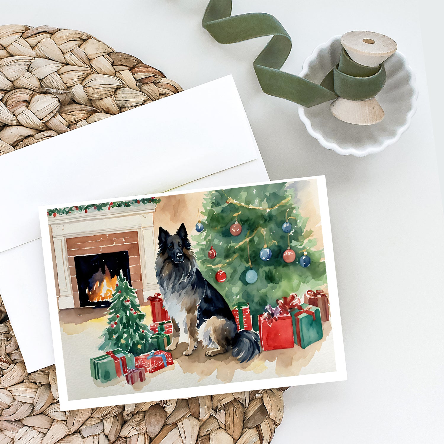 Belgian Tervuren Christmas Greeting Cards and Envelopes Pack of 8  the-store.com.