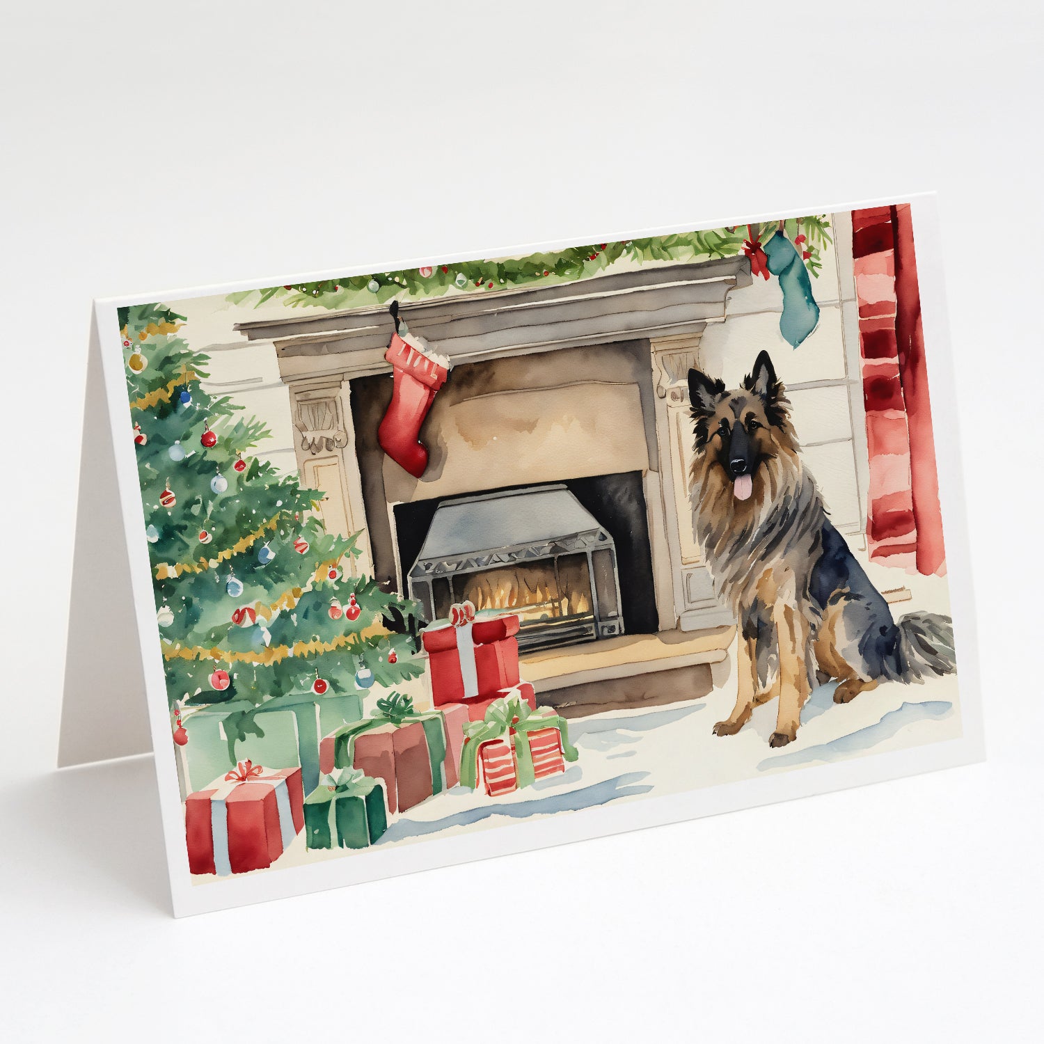 Buy this Belgian Tervuren Christmas Greeting Cards and Envelopes Pack of 8