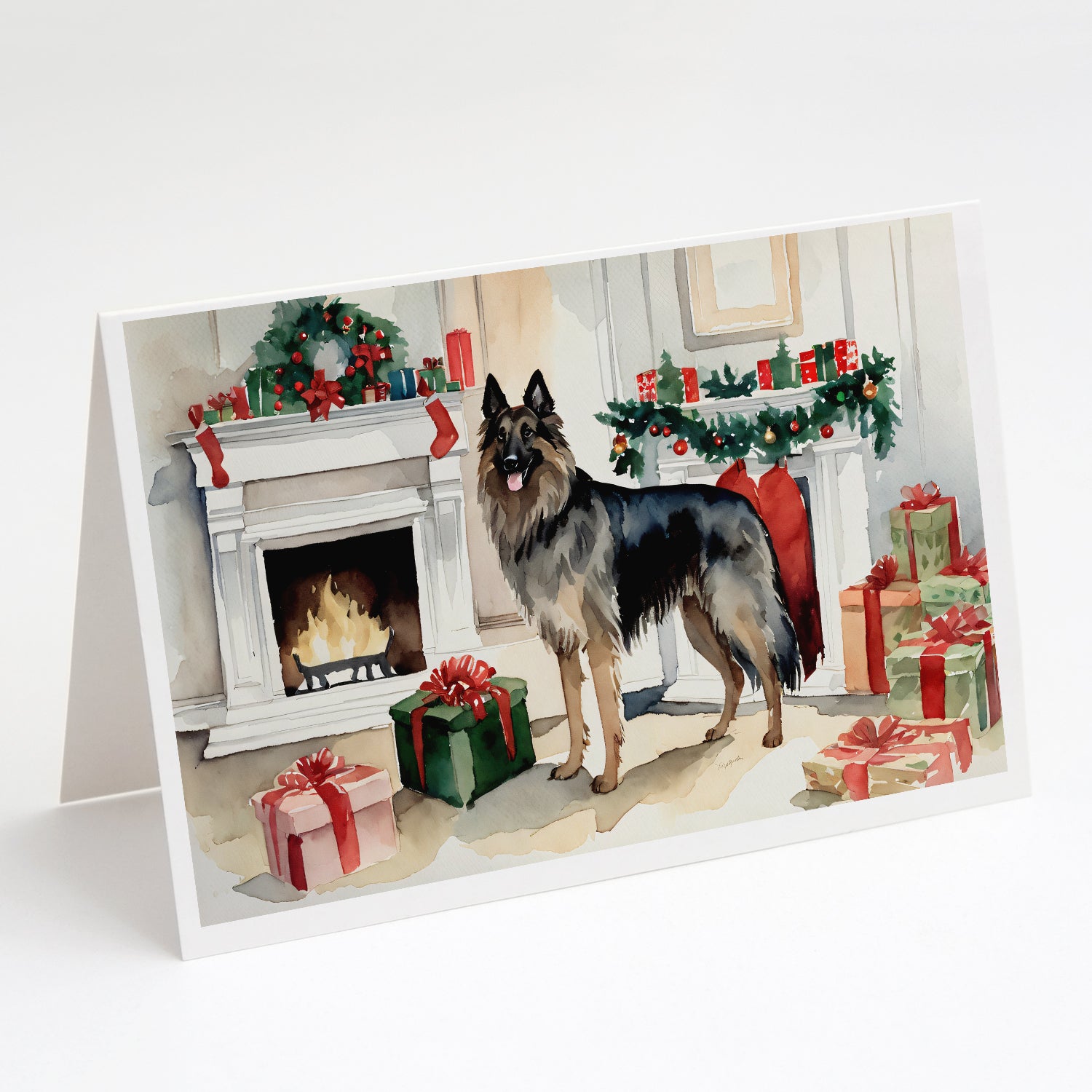 Buy this Belgian Tervuren Christmas Greeting Cards and Envelopes Pack of 8