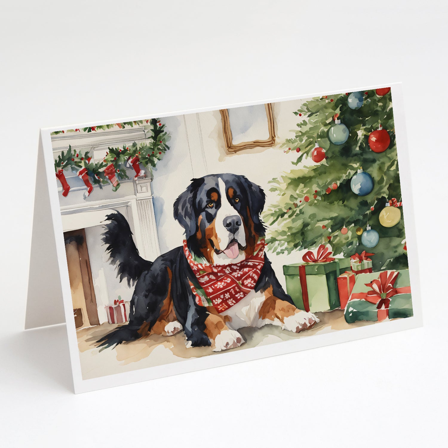 Buy this Bernese Mountain Dog Christmas Greeting Cards and Envelopes Pack of 8