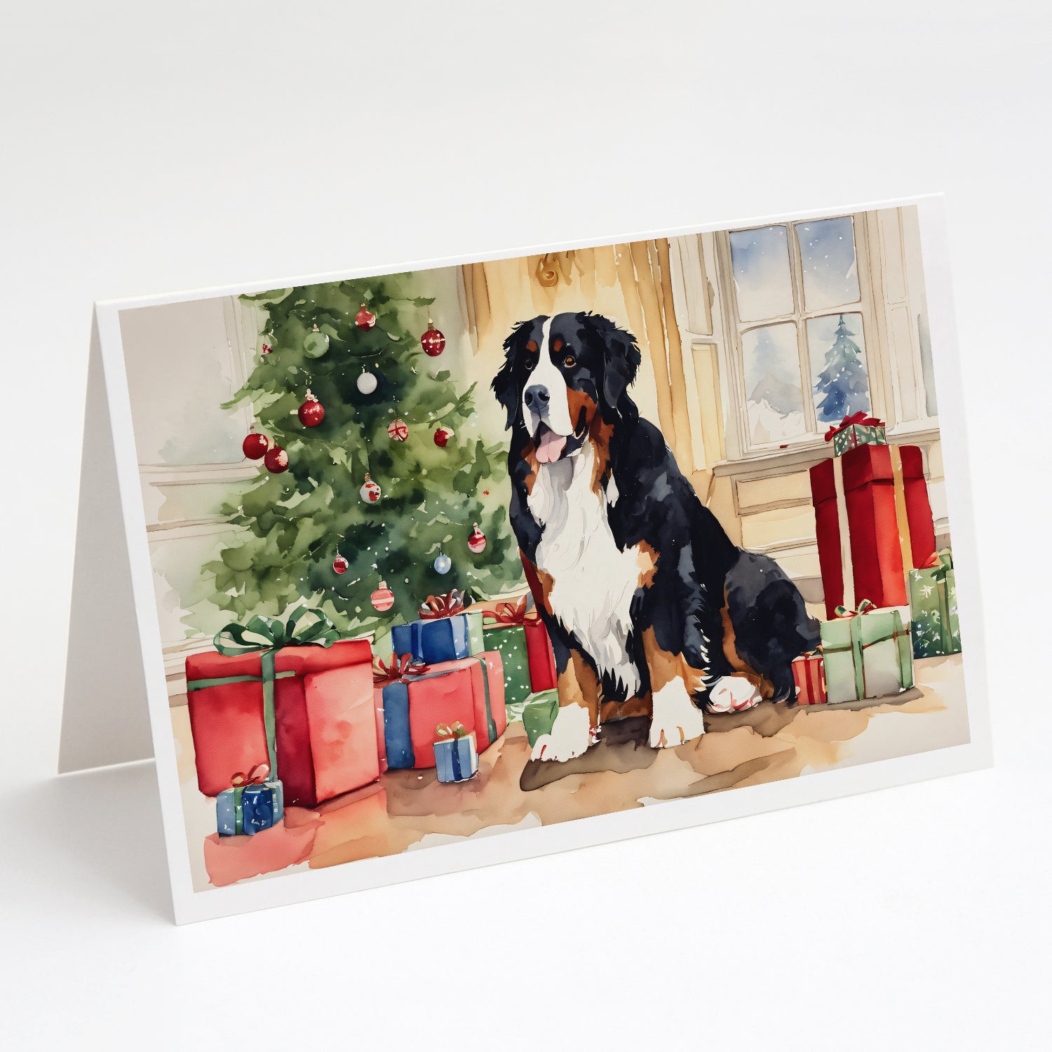 Buy this Bernese Mountain Dog Christmas Greeting Cards and Envelopes Pack of 8