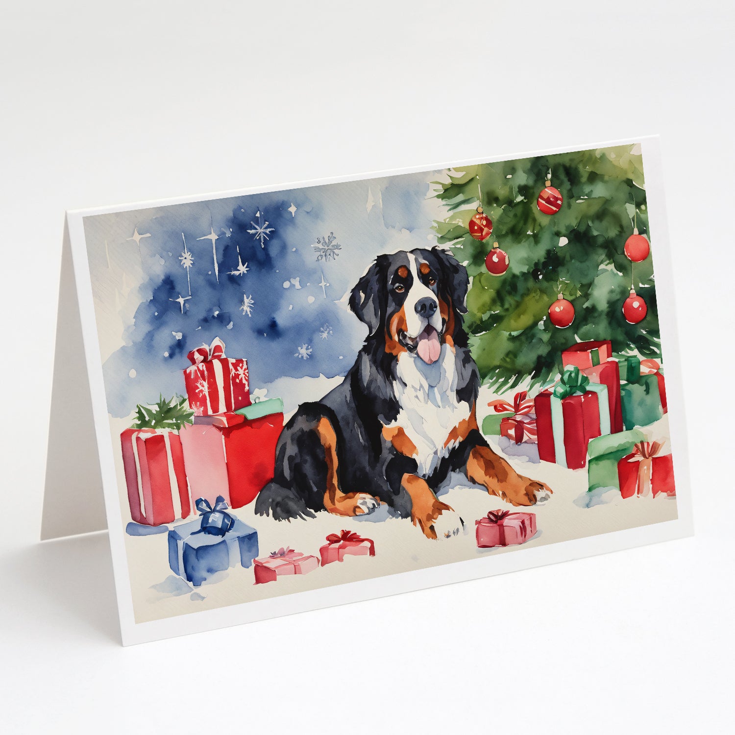 Buy this Bernese Mountain Dog Christmas Greeting Cards and Envelopes Pack of 8