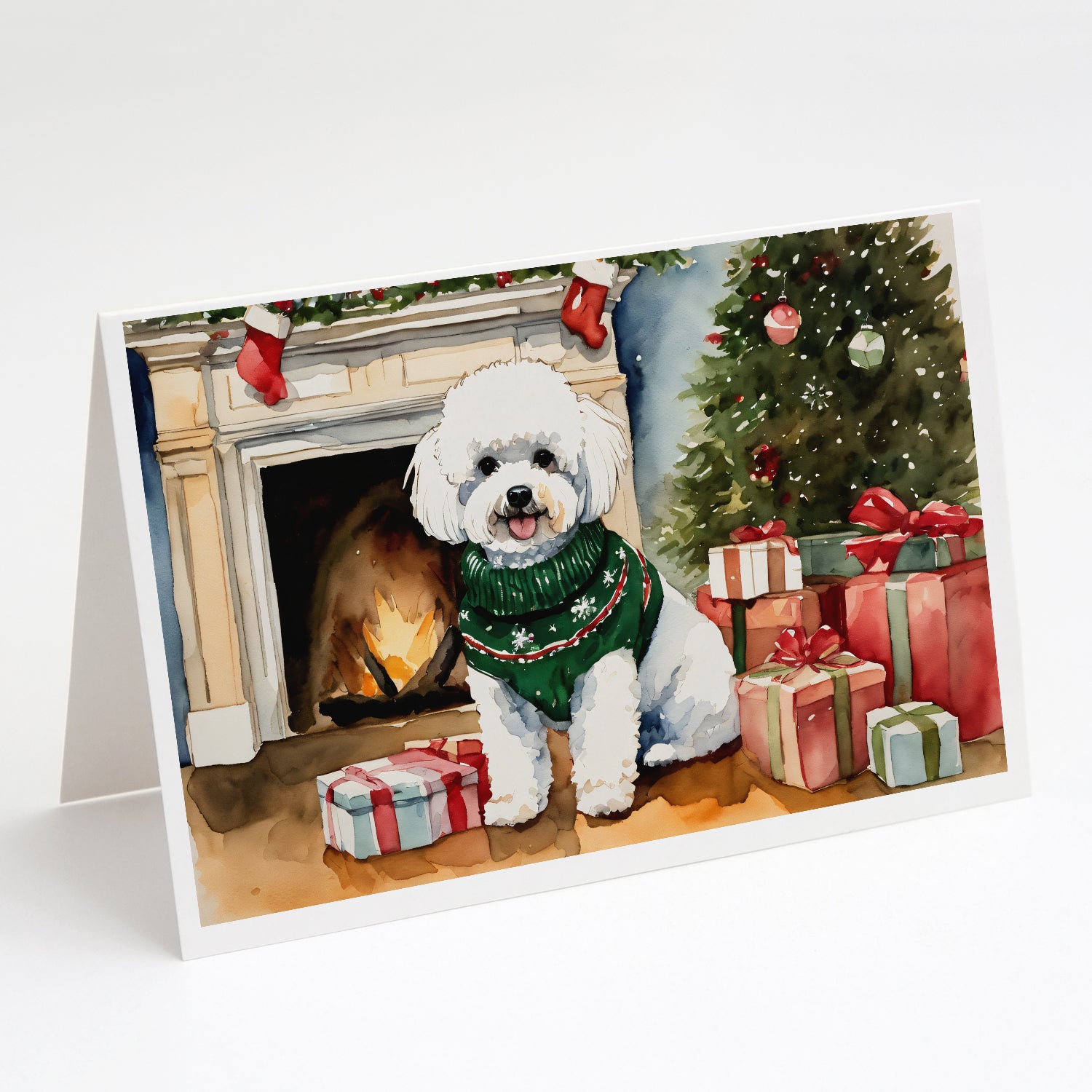 Buy this Bichon Frise Christmas Greeting Cards and Envelopes Pack of 8