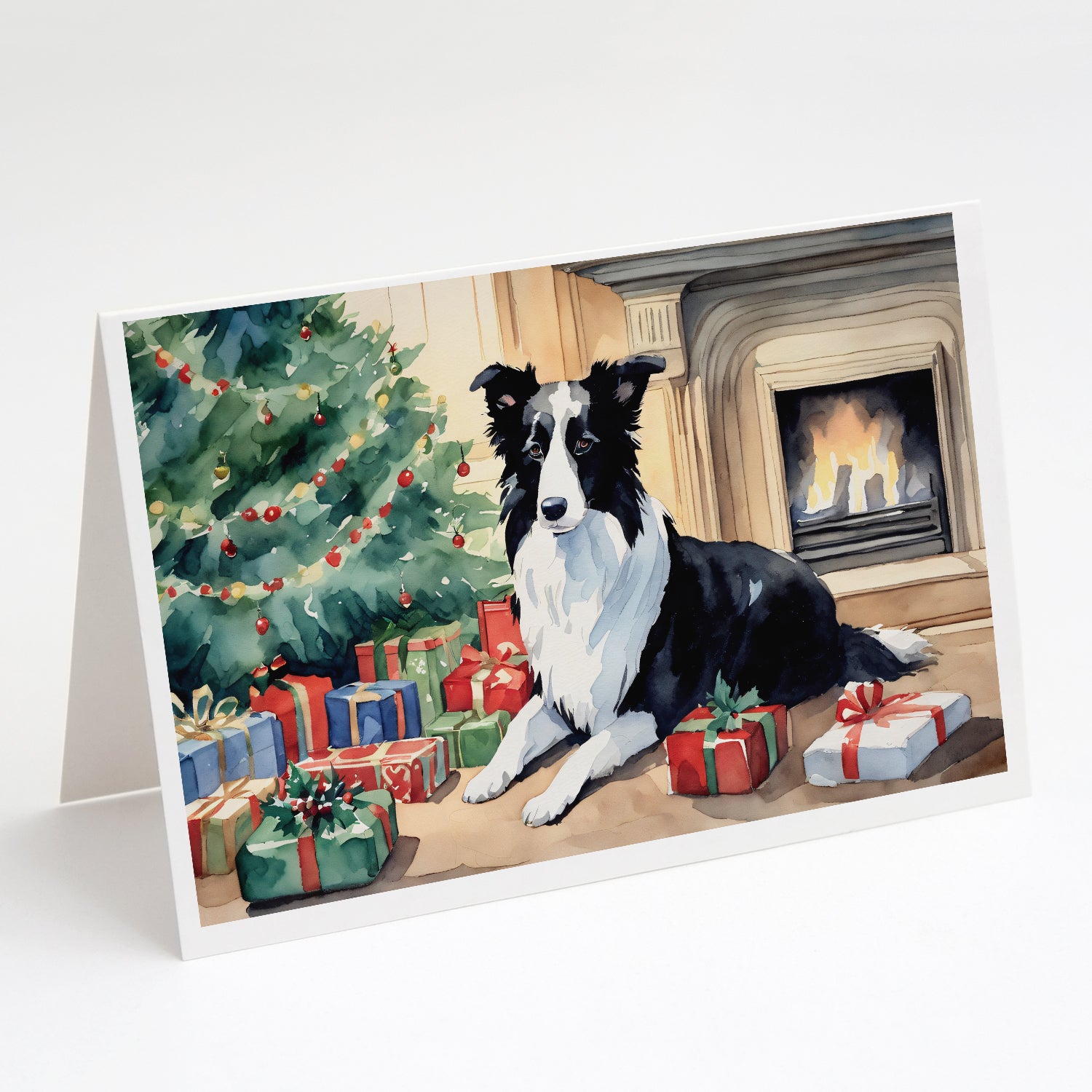 Buy this Border Collie Christmas Greeting Cards and Envelopes Pack of 8