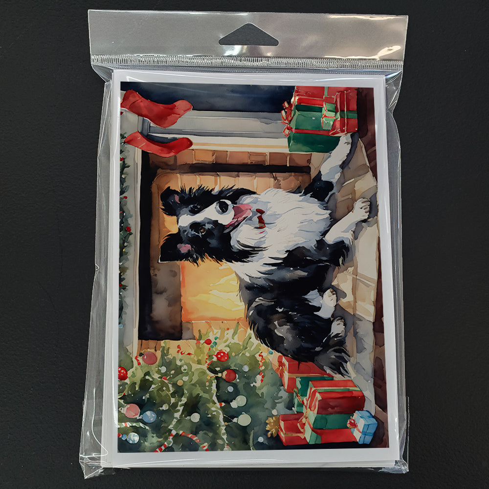 Border Collie Christmas Greeting Cards and Envelopes Pack of 8