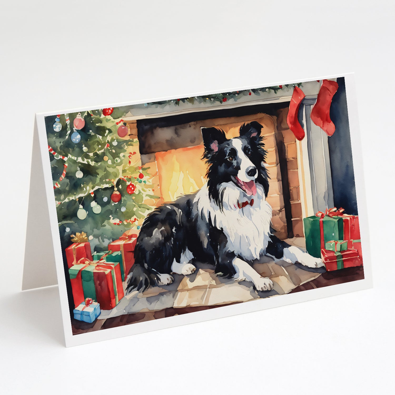 Buy this Border Collie Christmas Greeting Cards and Envelopes Pack of 8