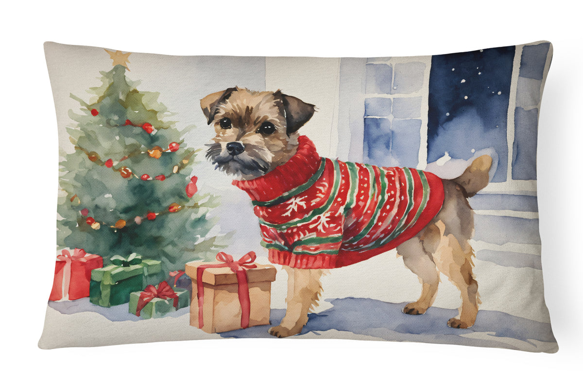 Buy this Border Terrier Christmas Fabric Decorative Pillow