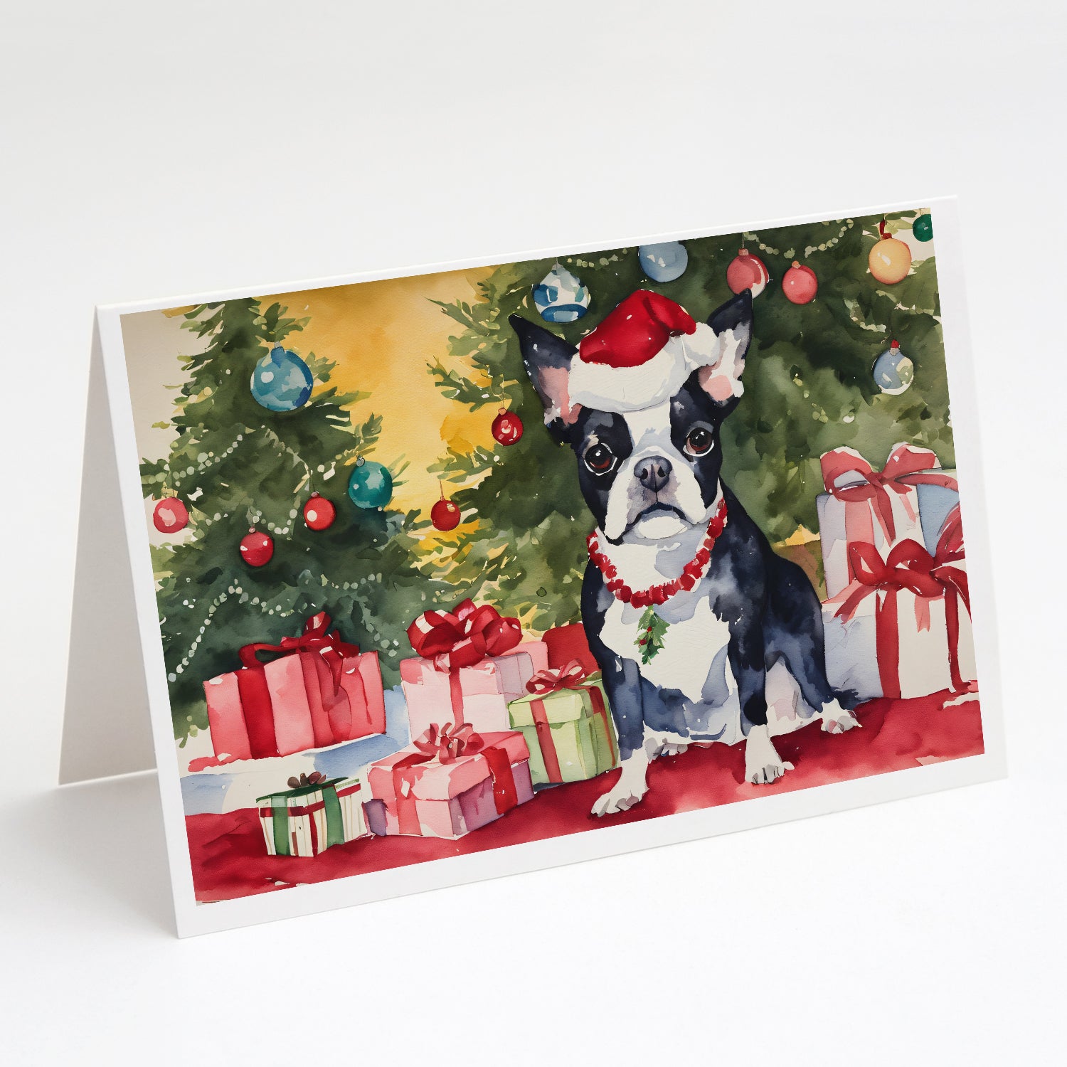 Buy this Boston Terrier Christmas Greeting Cards and Envelopes Pack of 8