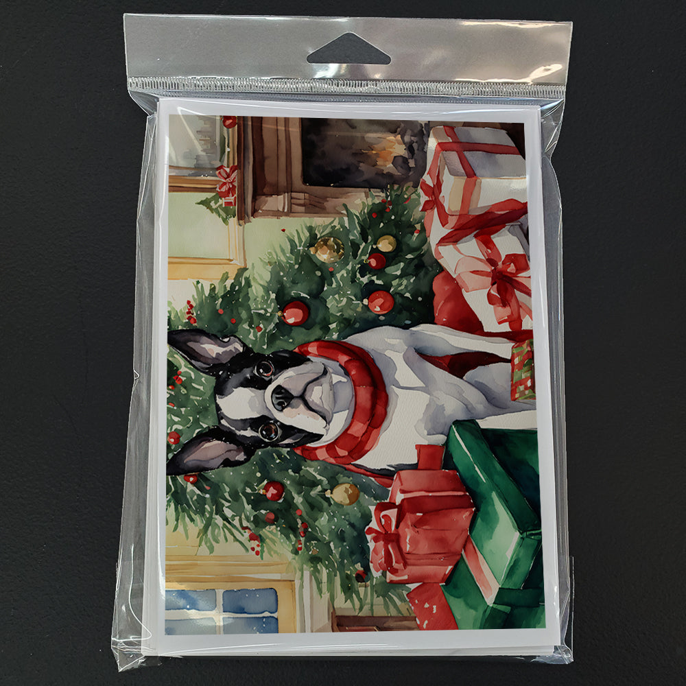 Boston Terrier Christmas Greeting Cards and Envelopes Pack of 8  the-store.com.