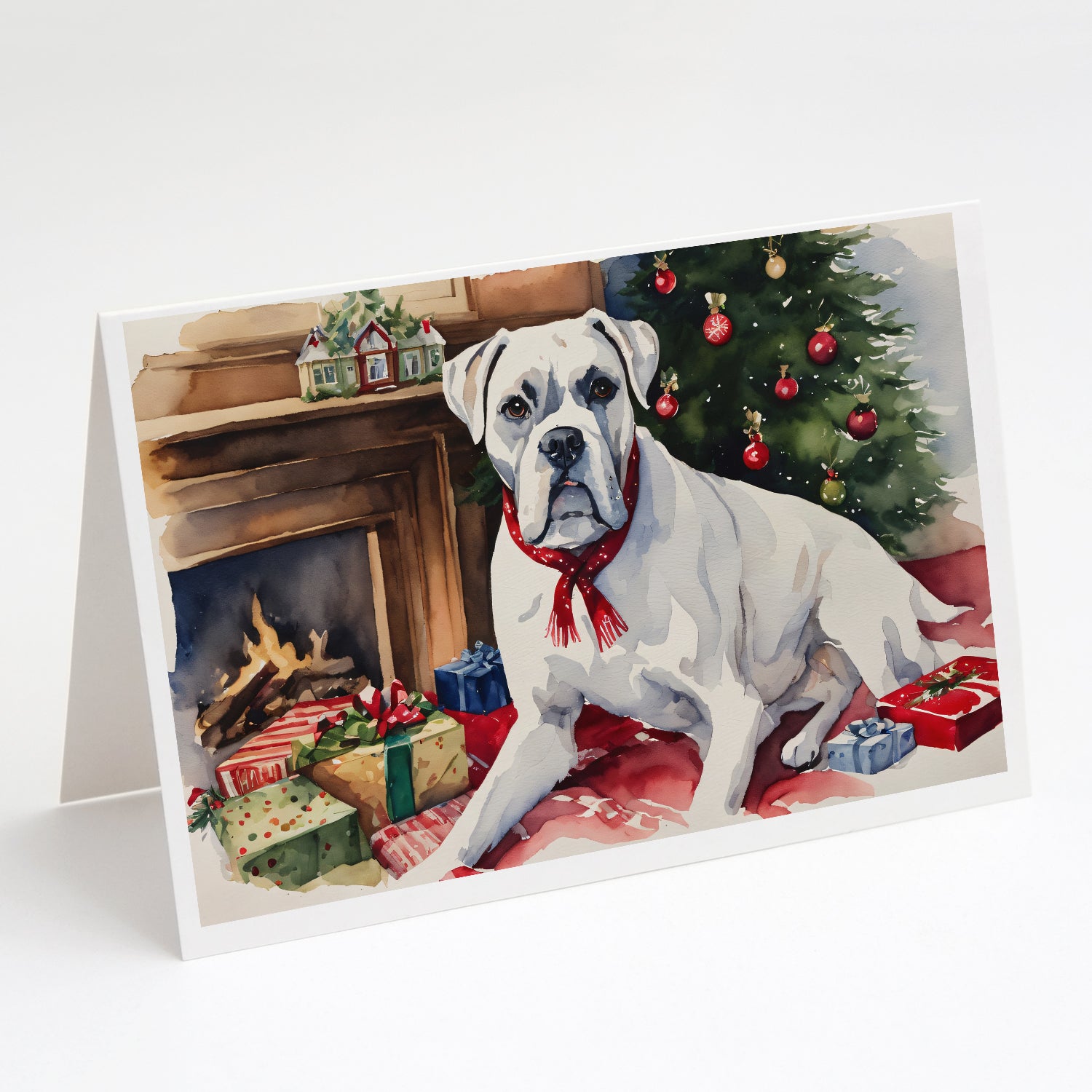 Buy this White Boxer Christmas Greeting Cards and Envelopes Pack of 8