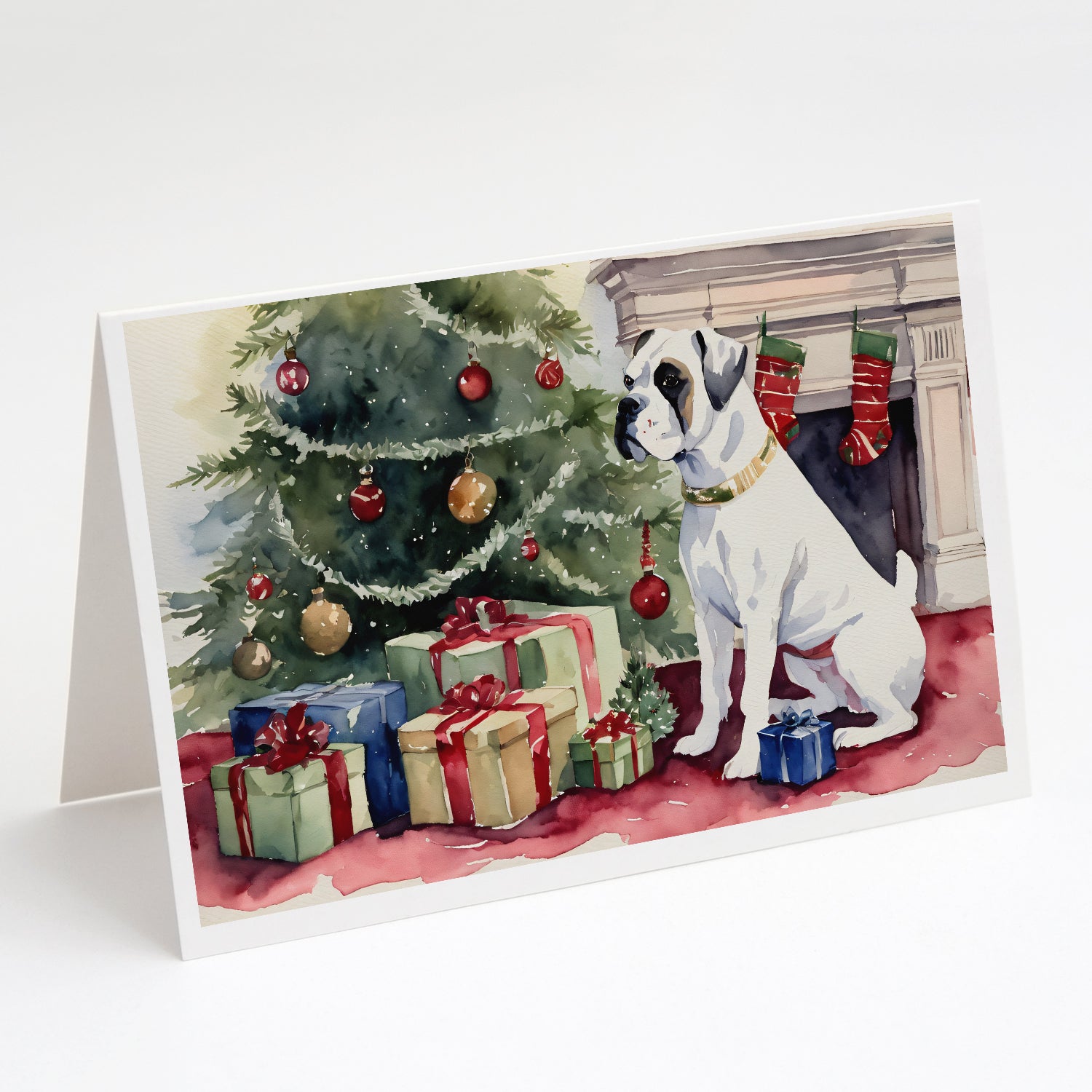 Buy this White Boxer Christmas Greeting Cards and Envelopes Pack of 8