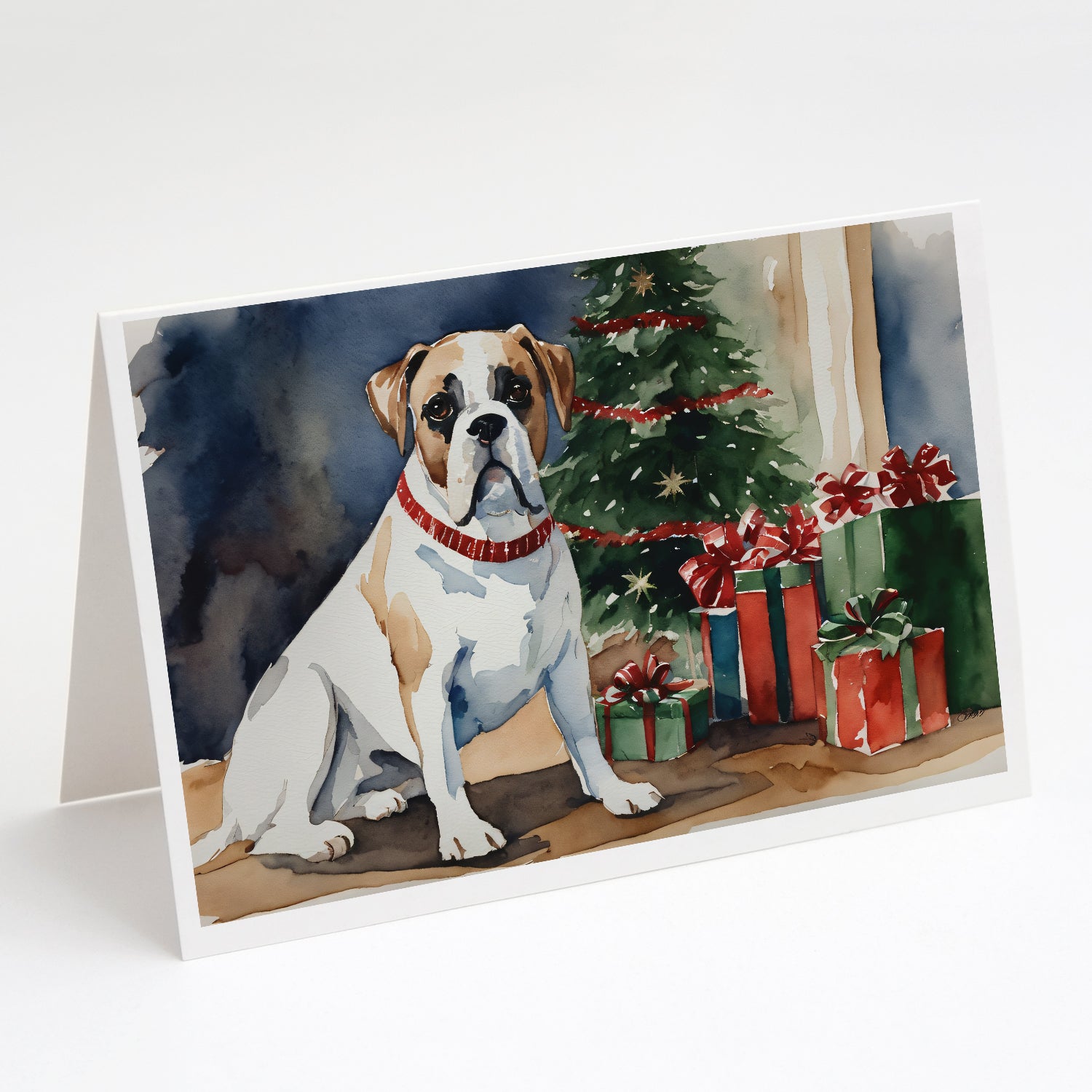 Buy this White Boxer Christmas Greeting Cards and Envelopes Pack of 8