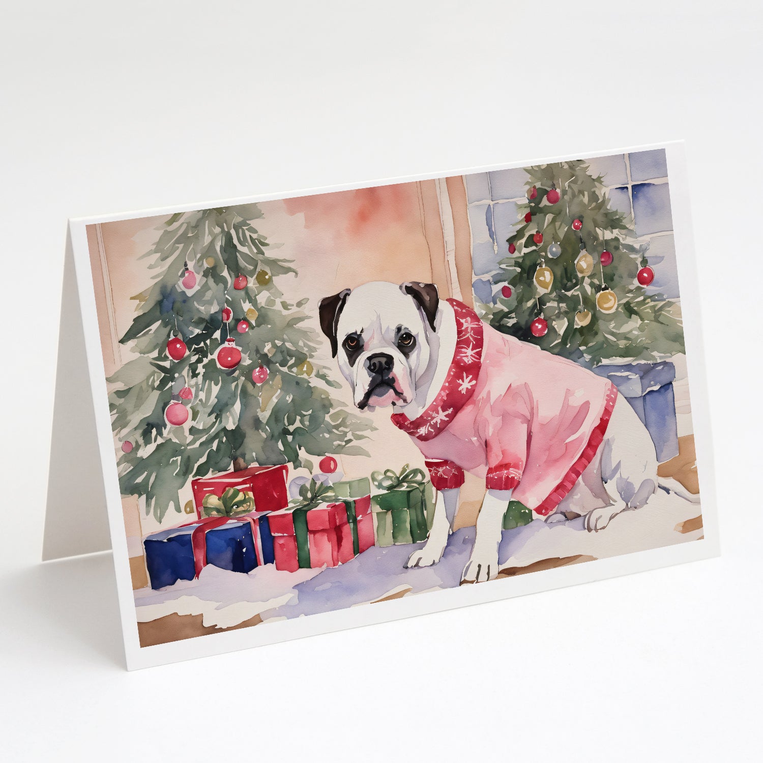 Buy this White Boxer Christmas Greeting Cards and Envelopes Pack of 8