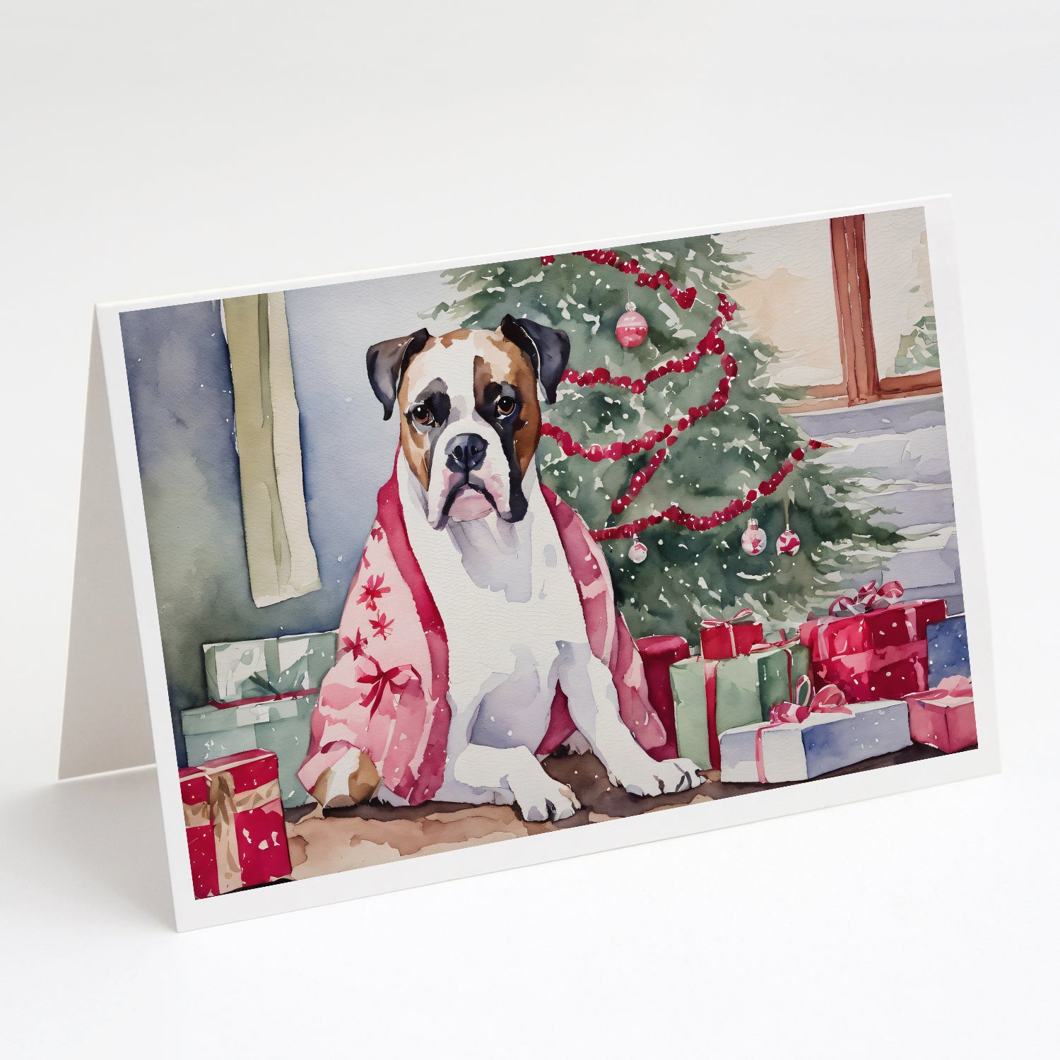 Buy this White Boxer Christmas Greeting Cards and Envelopes Pack of 8