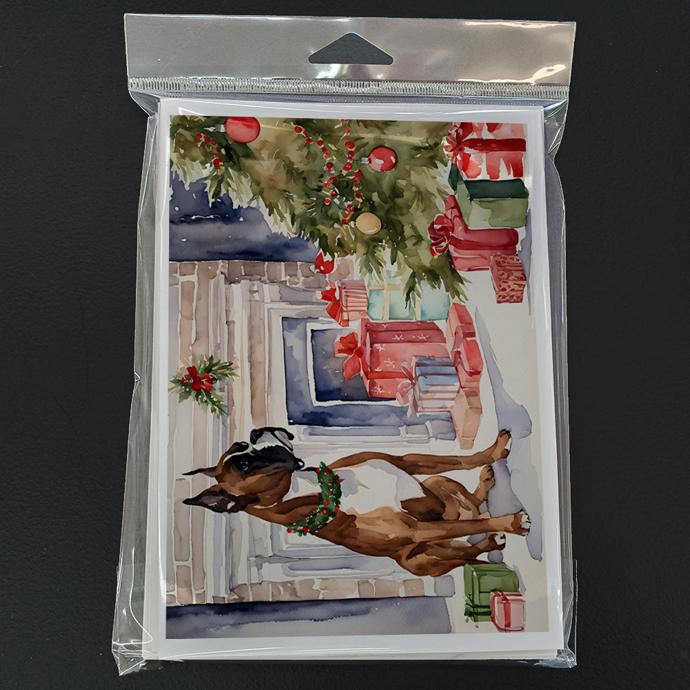 Fawn Boxer Christmas Greeting Cards and Envelopes Pack of 8  the-store.com.