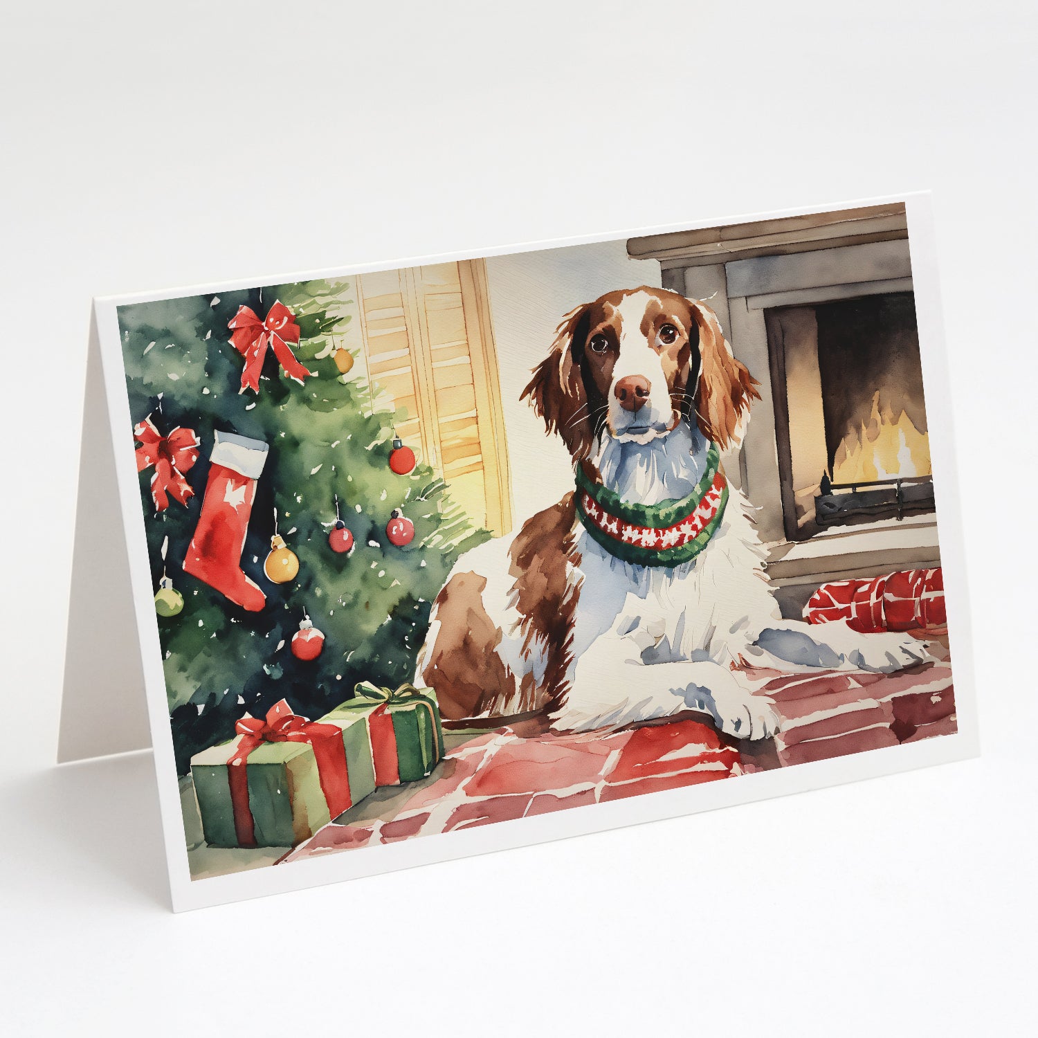 Buy this Brittany Spaniel Christmas Greeting Cards and Envelopes Pack of 8